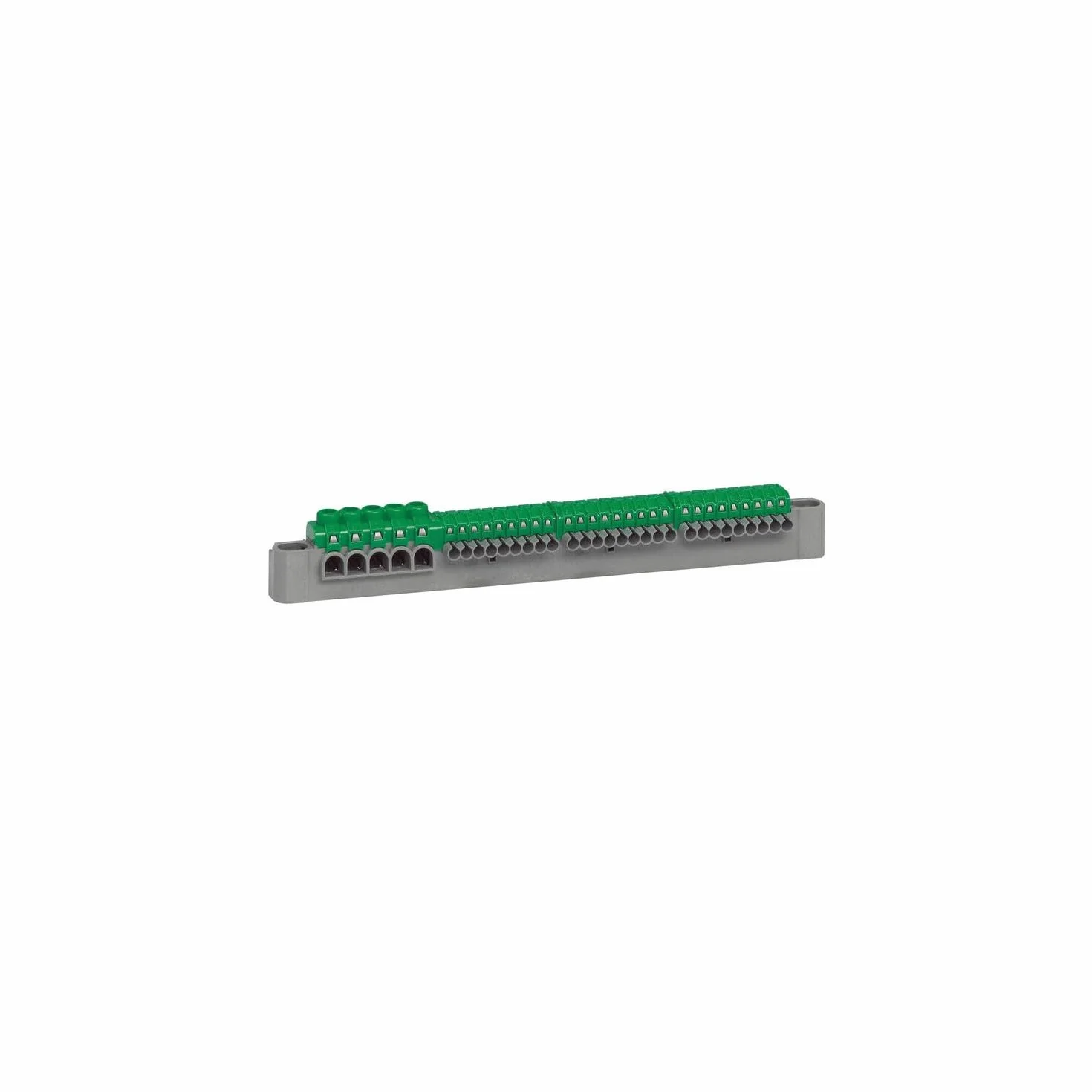 Legrand Bornier de terre 27 connexions 4mm² 5 connexions 6mm² à 25mm² vert 227mm