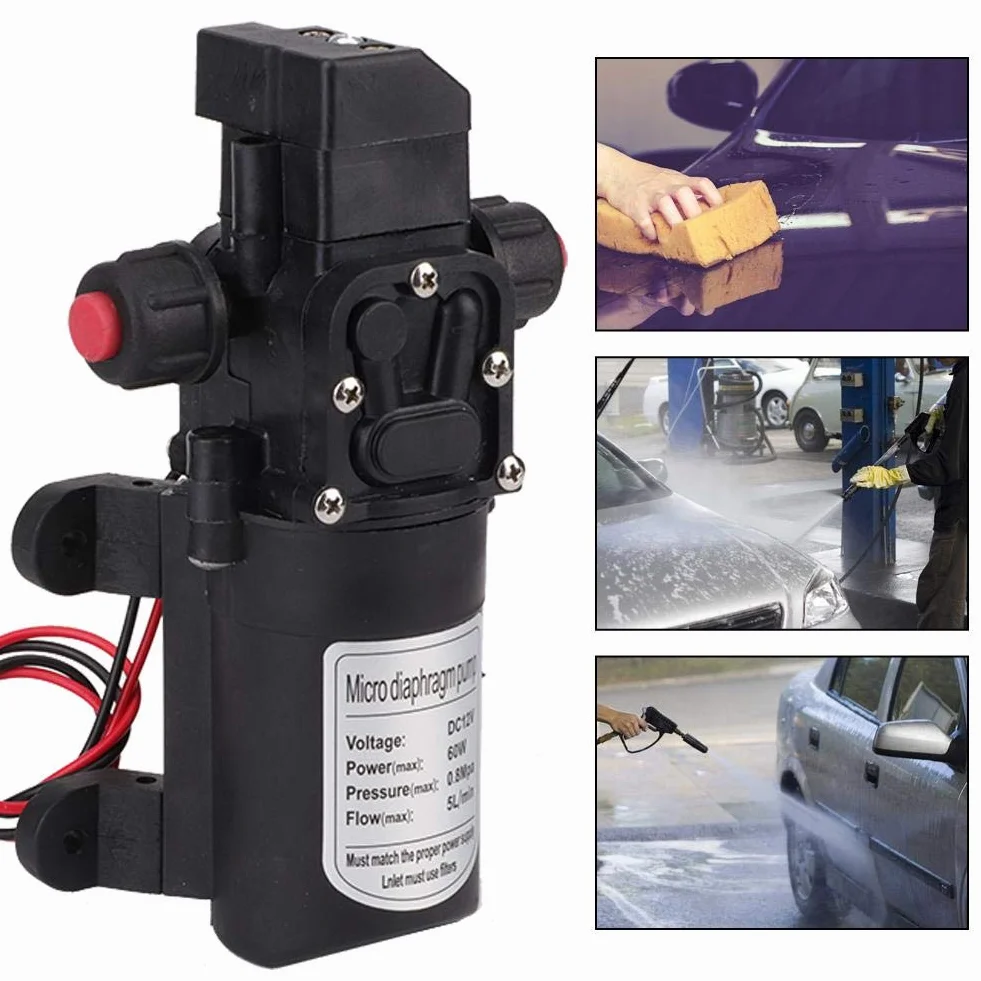 Pompe de Pulvérisation Auto-Amorçante 116PSI DC 12V 60W 5L/min pour Camping-Cars Bateaux Jardin