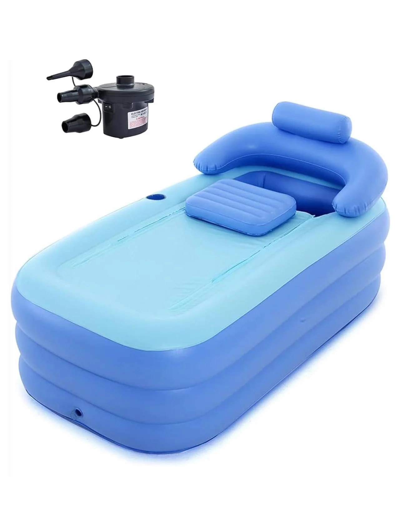 Baignoire gonflable adulte grande taille pompe électrique 3 chambres pliable portable intérieur extérieur spa camping