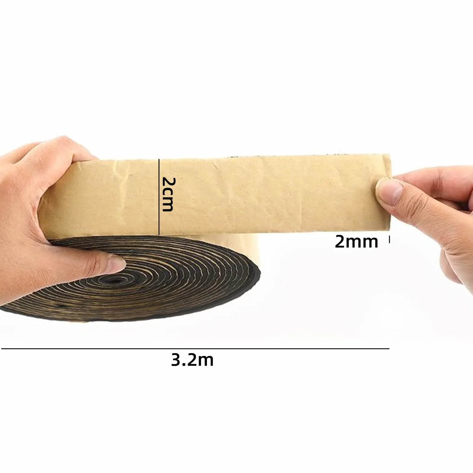 Ruban Adhésif Double Face en Butyle 2cm x 3.2m d'Etanchéité pour Voiture
