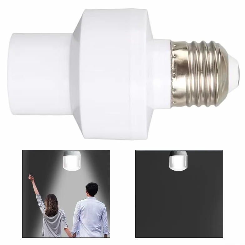 Interrupteur intelligent E27 avec détection de mouvement 360° capteur infrarouge 110-220 V compact 9,1×5,2×5,2 cm blanc
