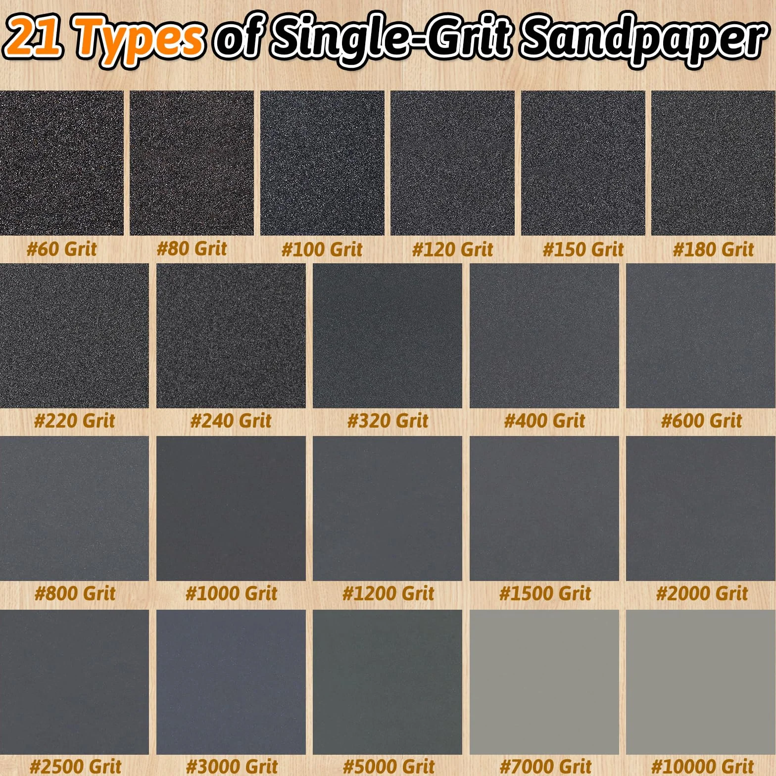 Papier Abrasif 400 Grains 23x9 cm Humide/Sec pour Bois Métal Carrosserie Ponçage Finition