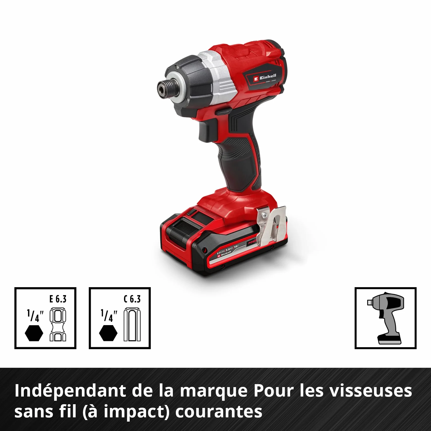 Einhell M-CASE 38 pièces impact-Bit Set 25 mm 50 mm 90 mm douilles 6 pans porte-embout 60 mm boîte rangement