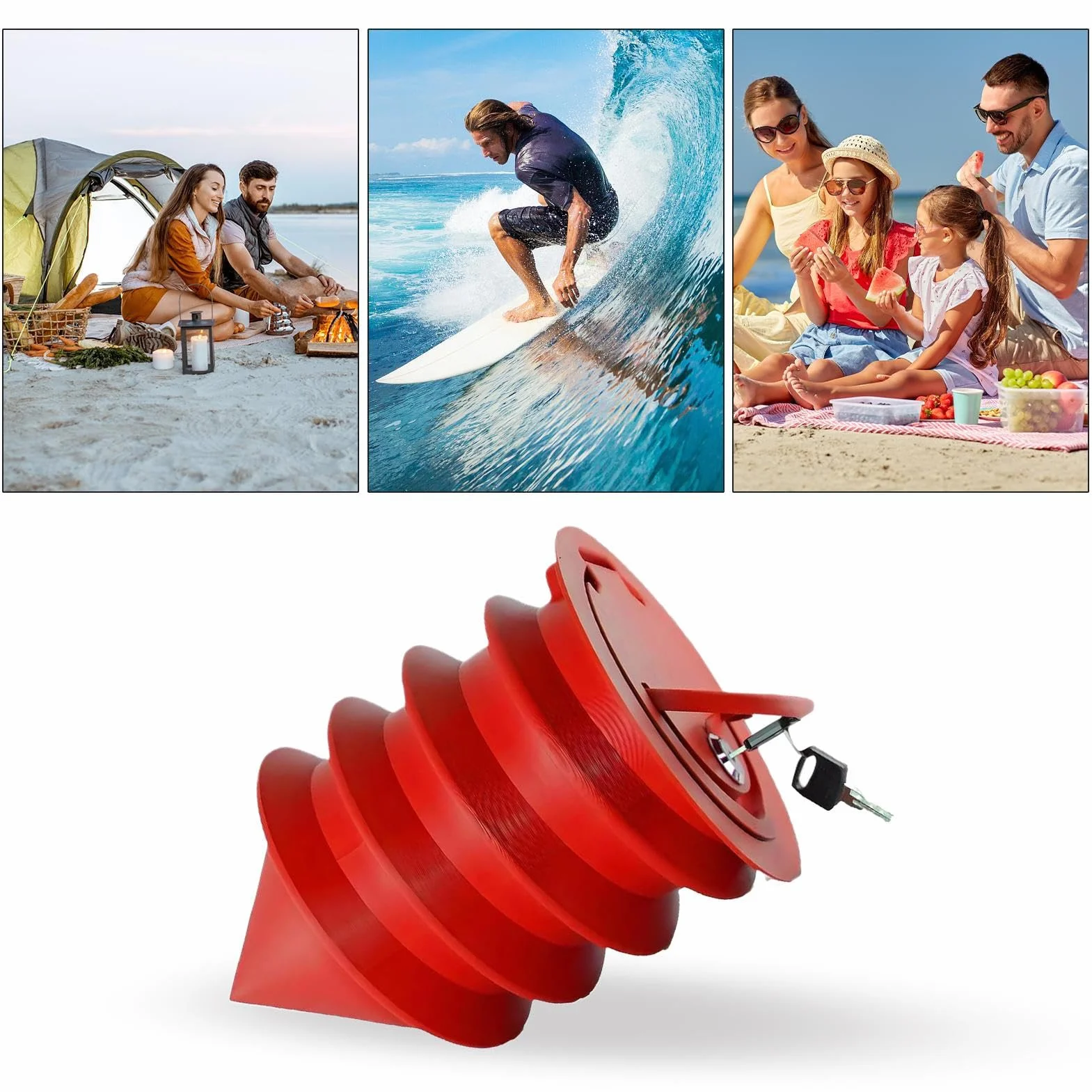 Coffre-fort portable plage étanche sable antivol argent voyage