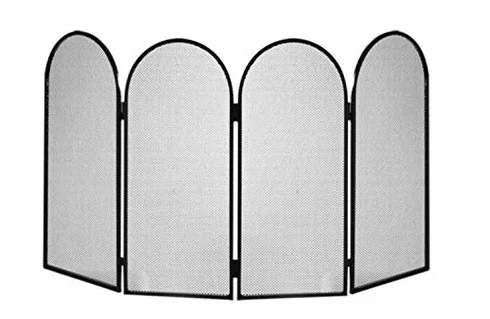 Pare-feu L 4 portes pour cheminée L. 95 x H. 50 cm.