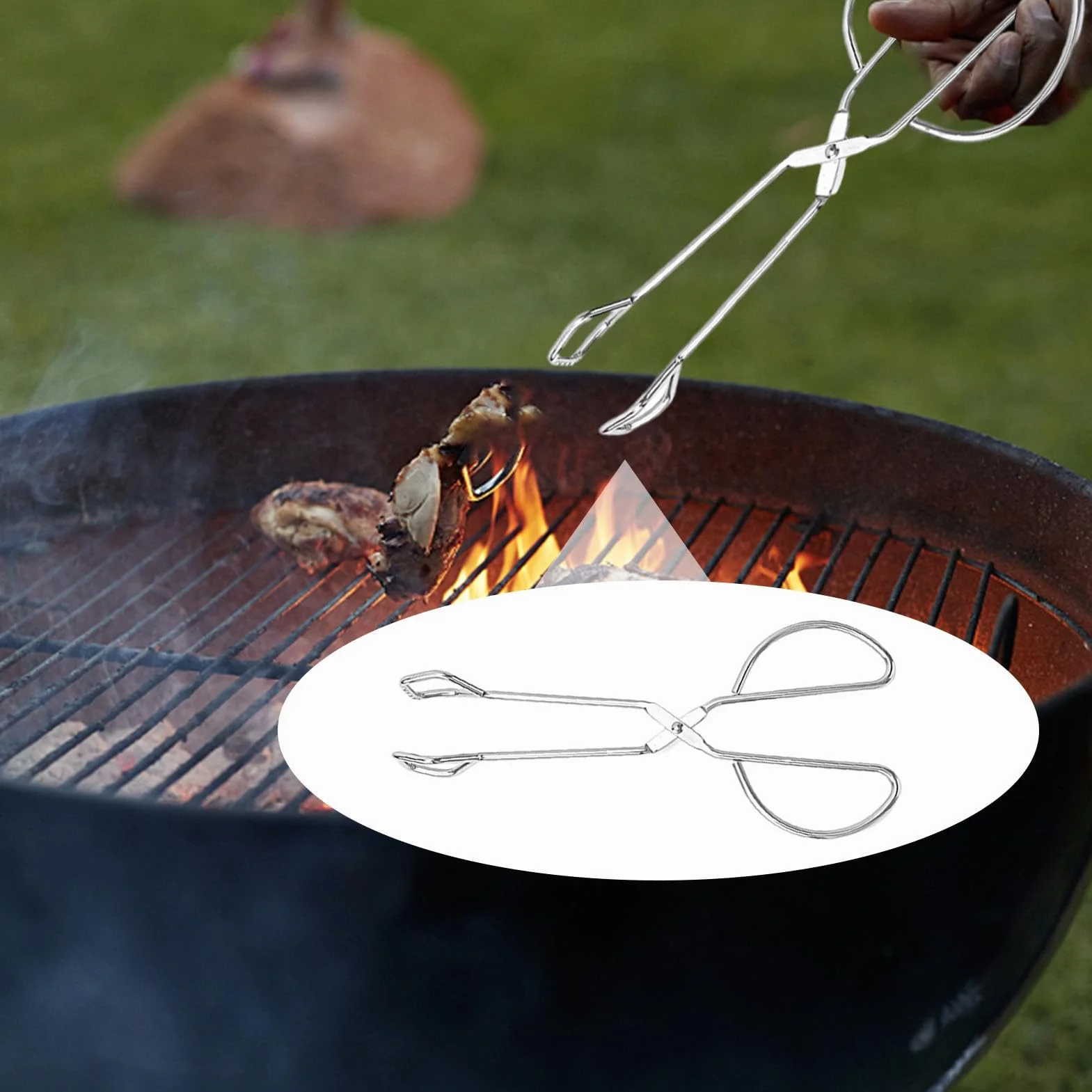 Pince de barbecue en acier inoxydable pour barbecue, pour jardin, pique-nique, camping, restaurant, hôtel, barbecue