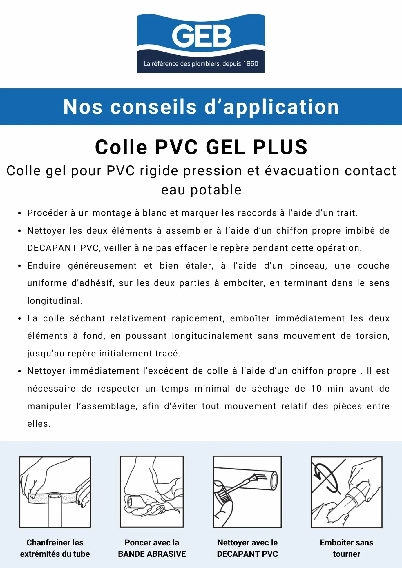 GEB Colle gel plus PVC 250 ml
