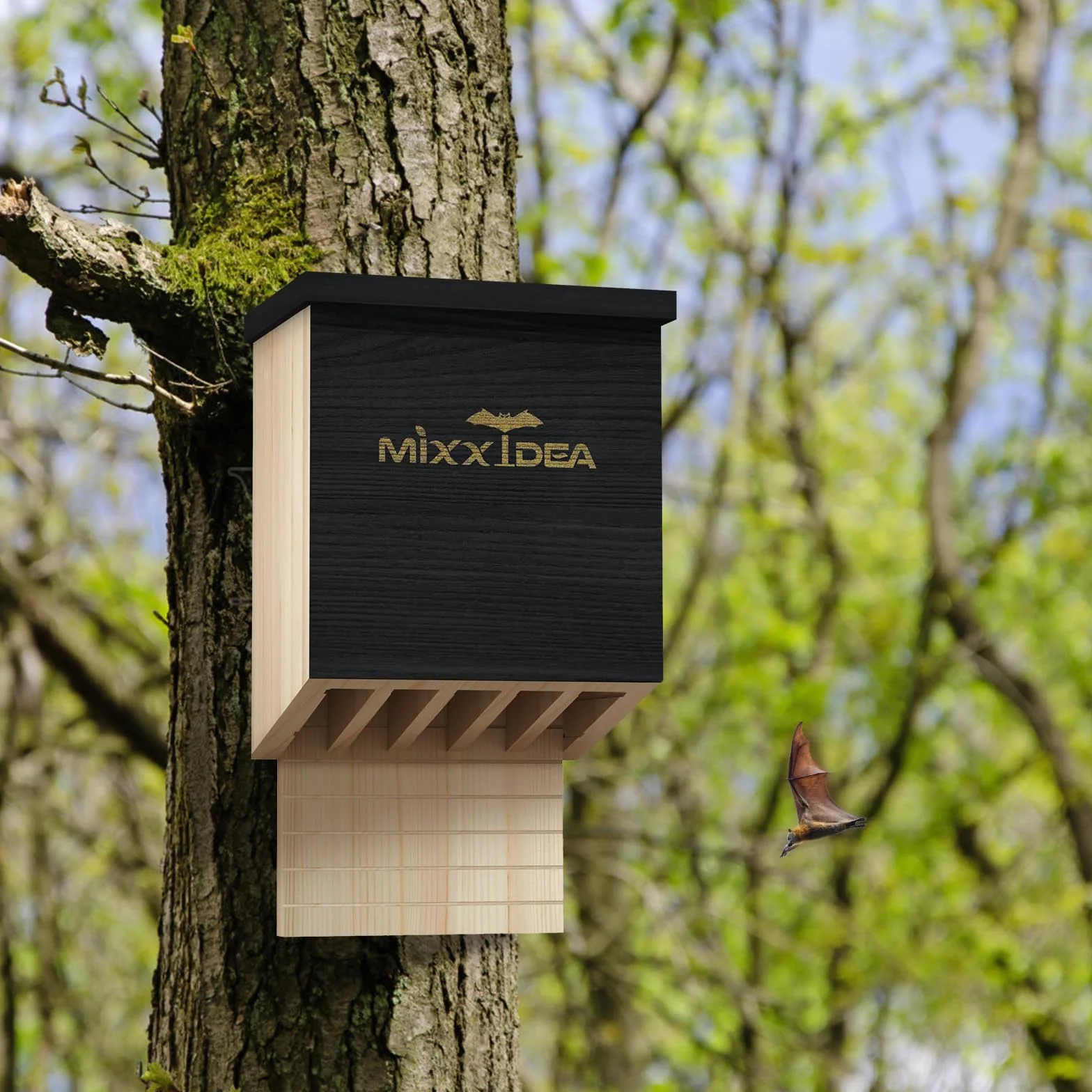 Maison de chauve-souris double chambre extérieur bois de cèdre fabriquée à la main