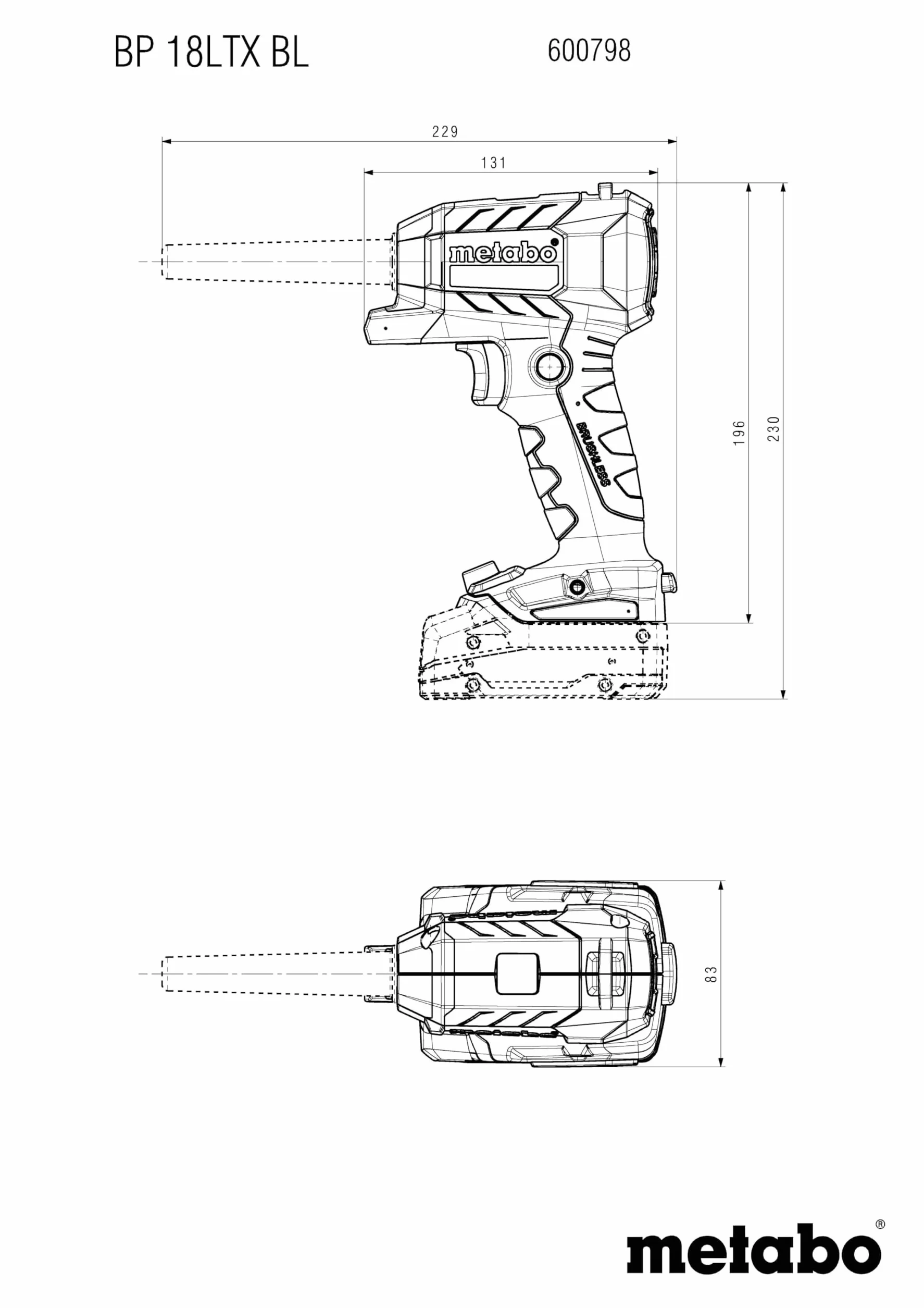 METABO Pistolet d'aspiration/de soufflage 600798850