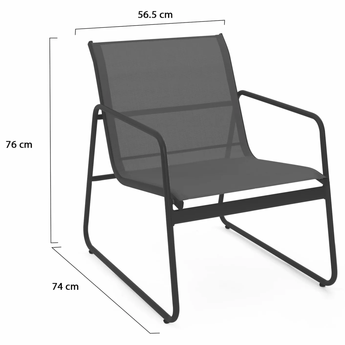 IDMarket - Salon de Jardin Bas Malaga 4 Places avec canapé, fauteuils et Table Gris Anthracite
