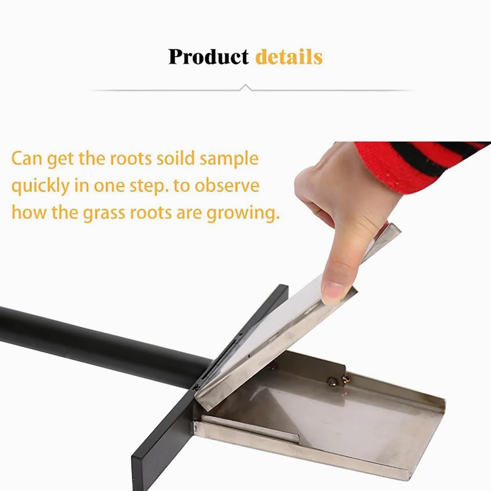 Sonde de sol en acier inoxydable pour pelouse et jardin, outil professionnel avec poignée et pédale