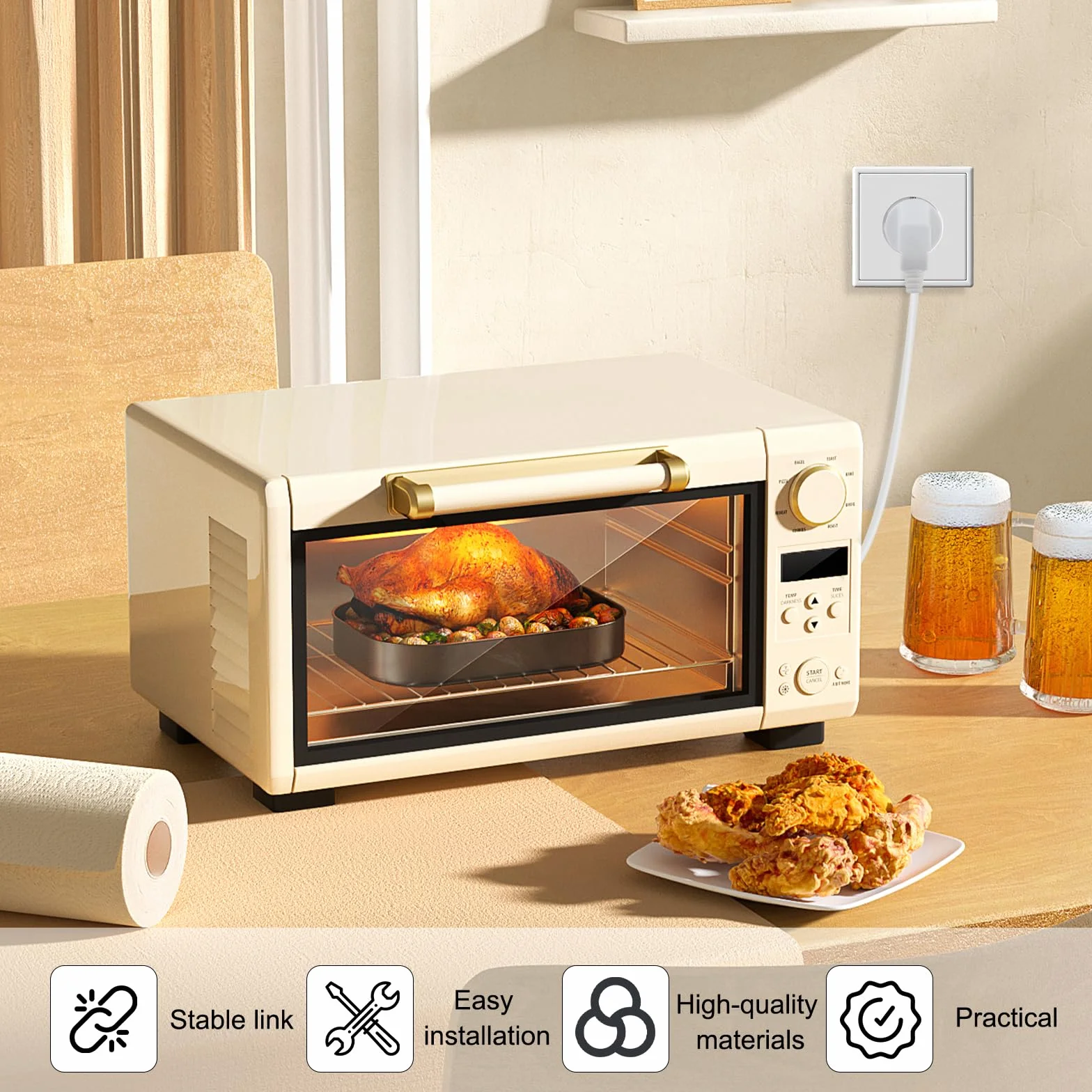 Prise Electrique Male Schuko 250V 16A 8 Pièces + Tournevis