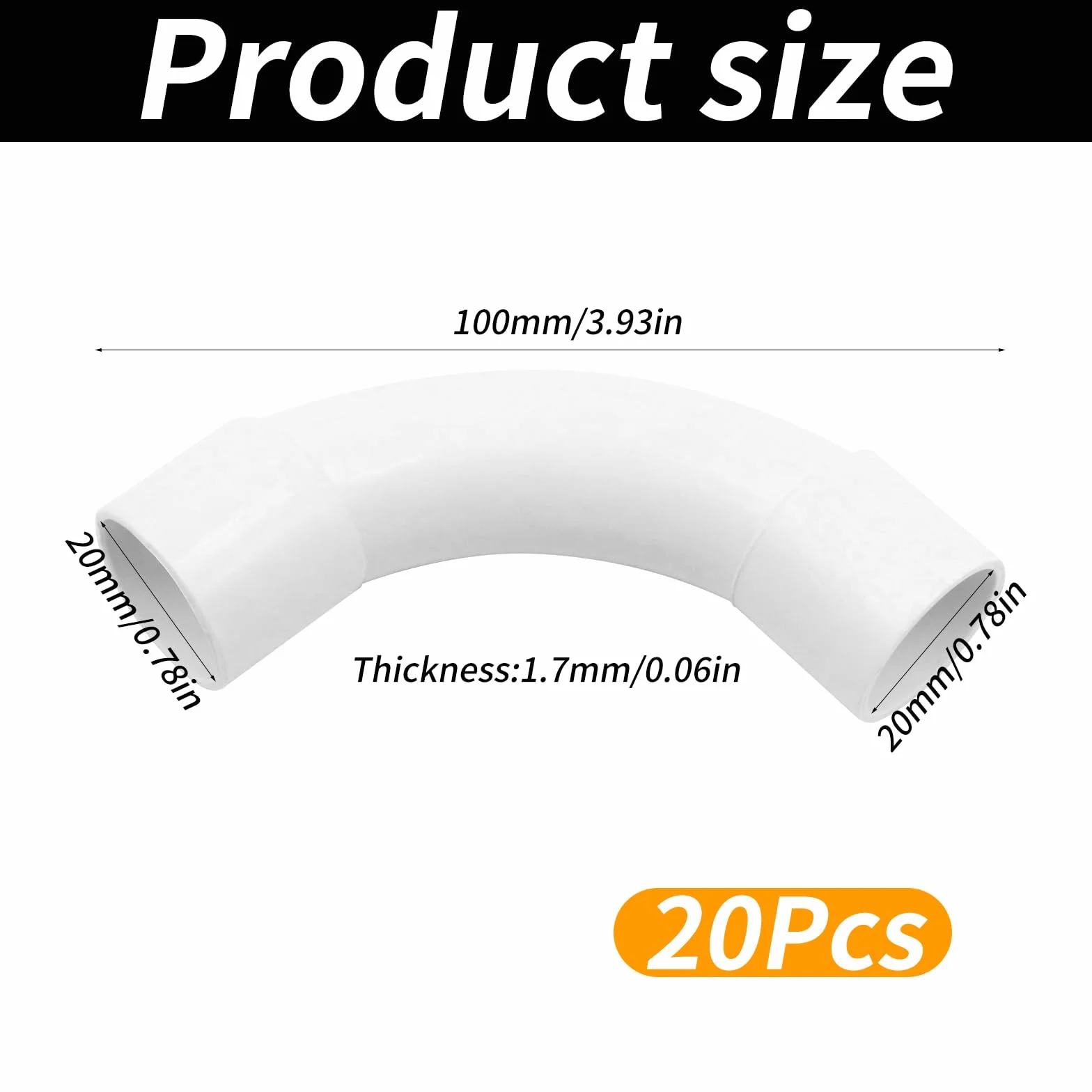 Lot de 20 coudes PVC M20 pour tube électrique - Raccord à 90°