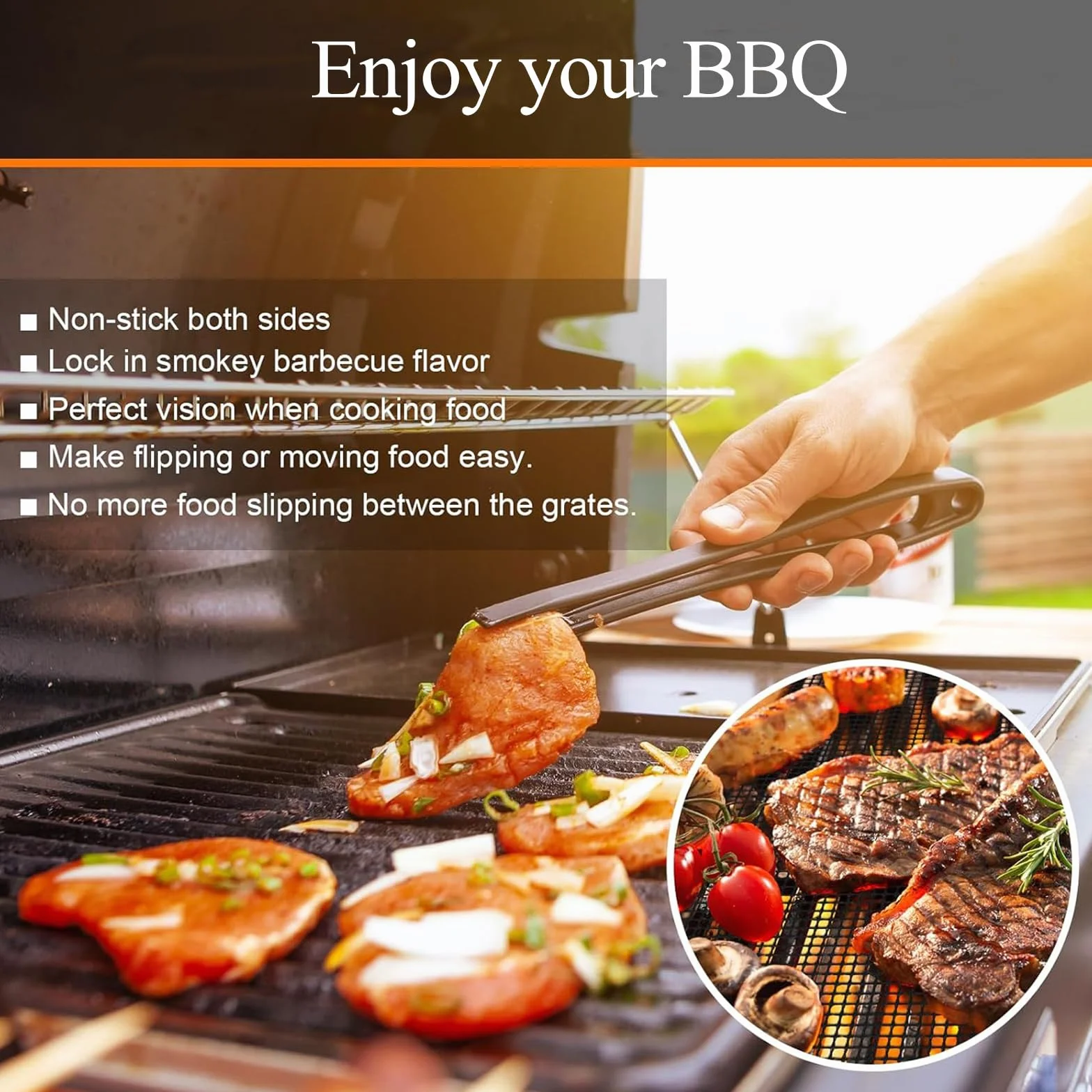 42 * 36cm Grille Barbecue decoupable, 2PC Tapis de Cuisson Réutilisable Grille Anti-adhésif pour Yaourtières Multi-Délices Barbecue Cuisson