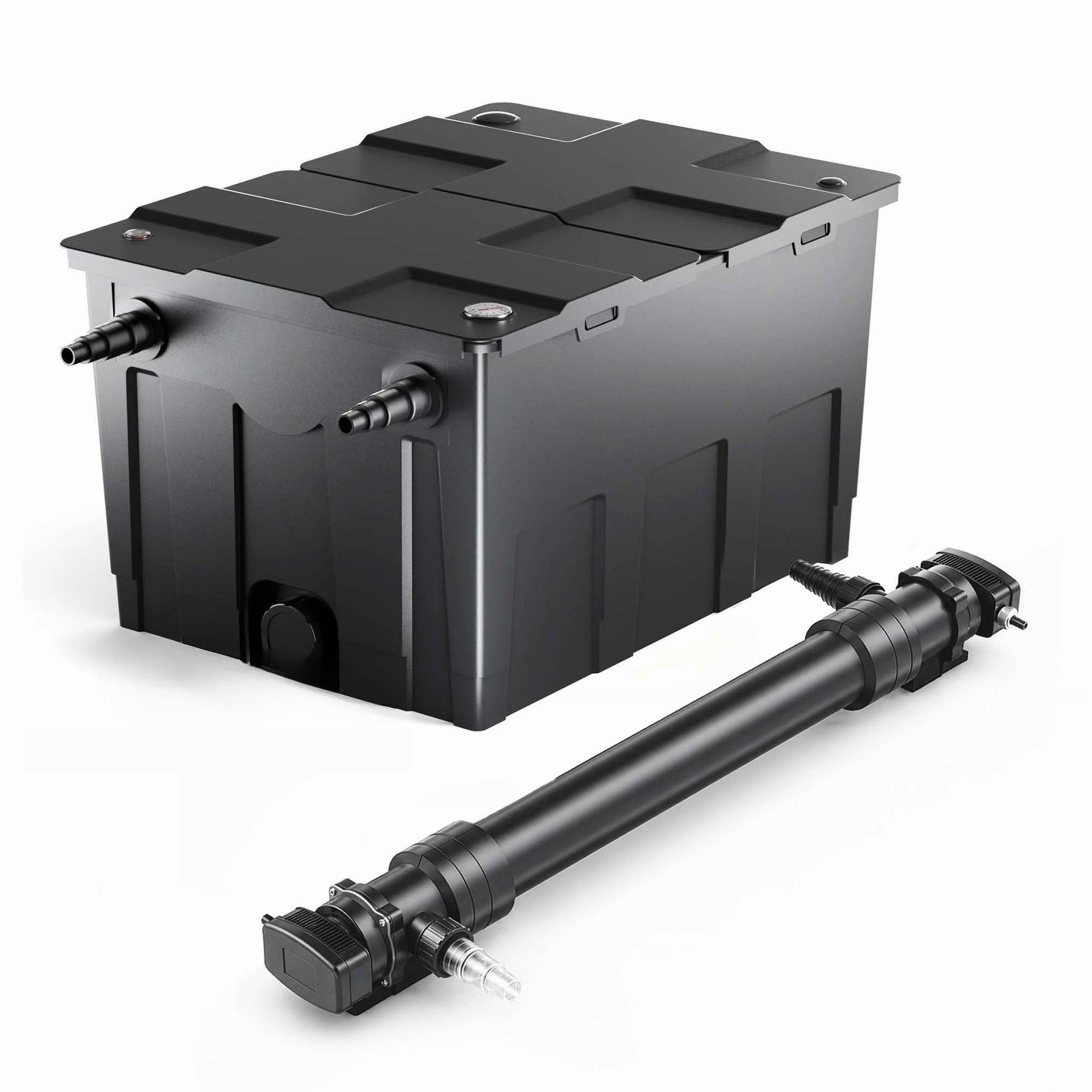 SunSun Kit complet: CBF-550 Filtre de bassin jusqu'à 60000 L Biologique, CUV-672 lampe uv UVC Clarificateur avec 72 Watt Puissance UV-C
