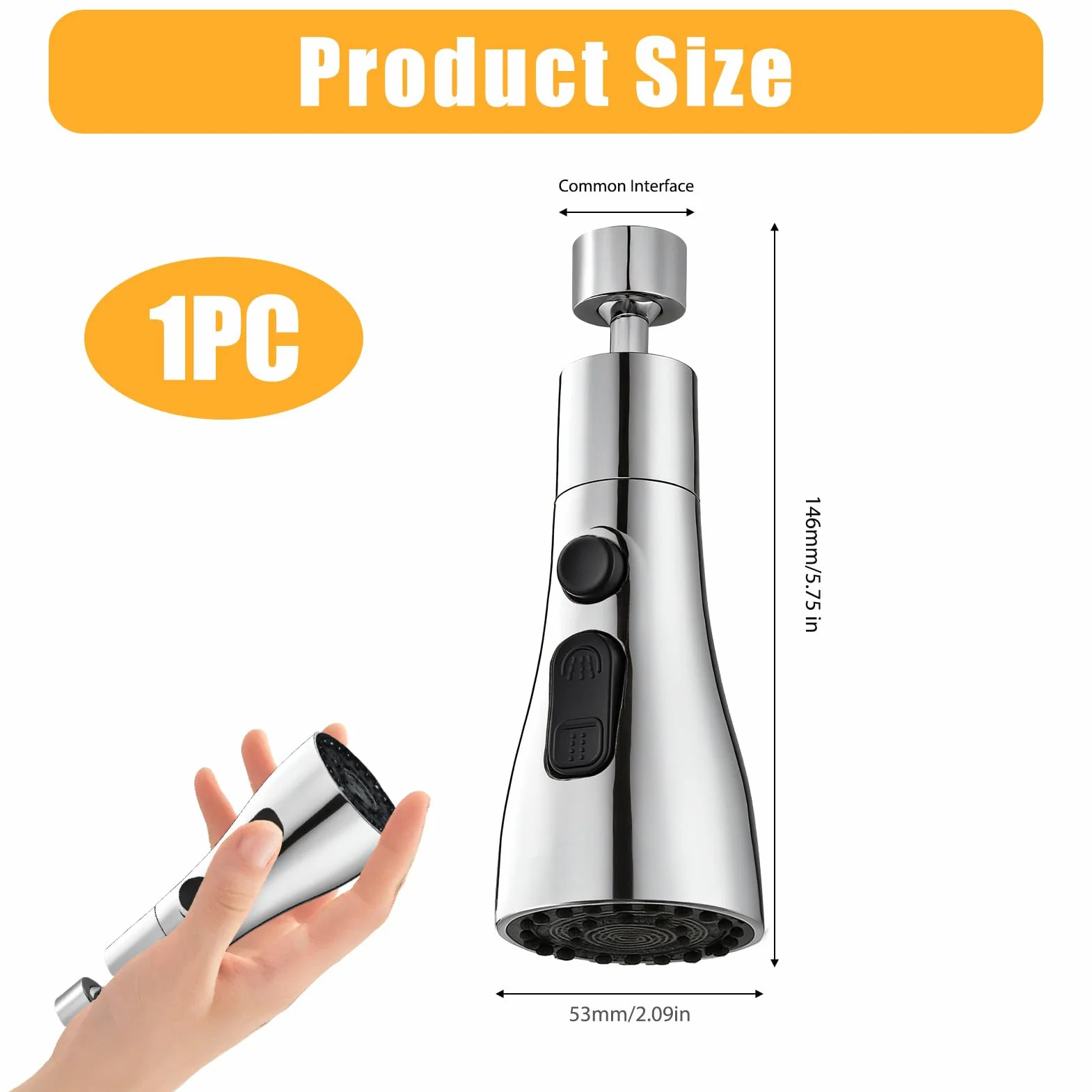 Robinet Cuisine Douchette 360 Degres 3 Modes Embout Aerateur Mitigeur Evier Plastique ABS Universal Orientable