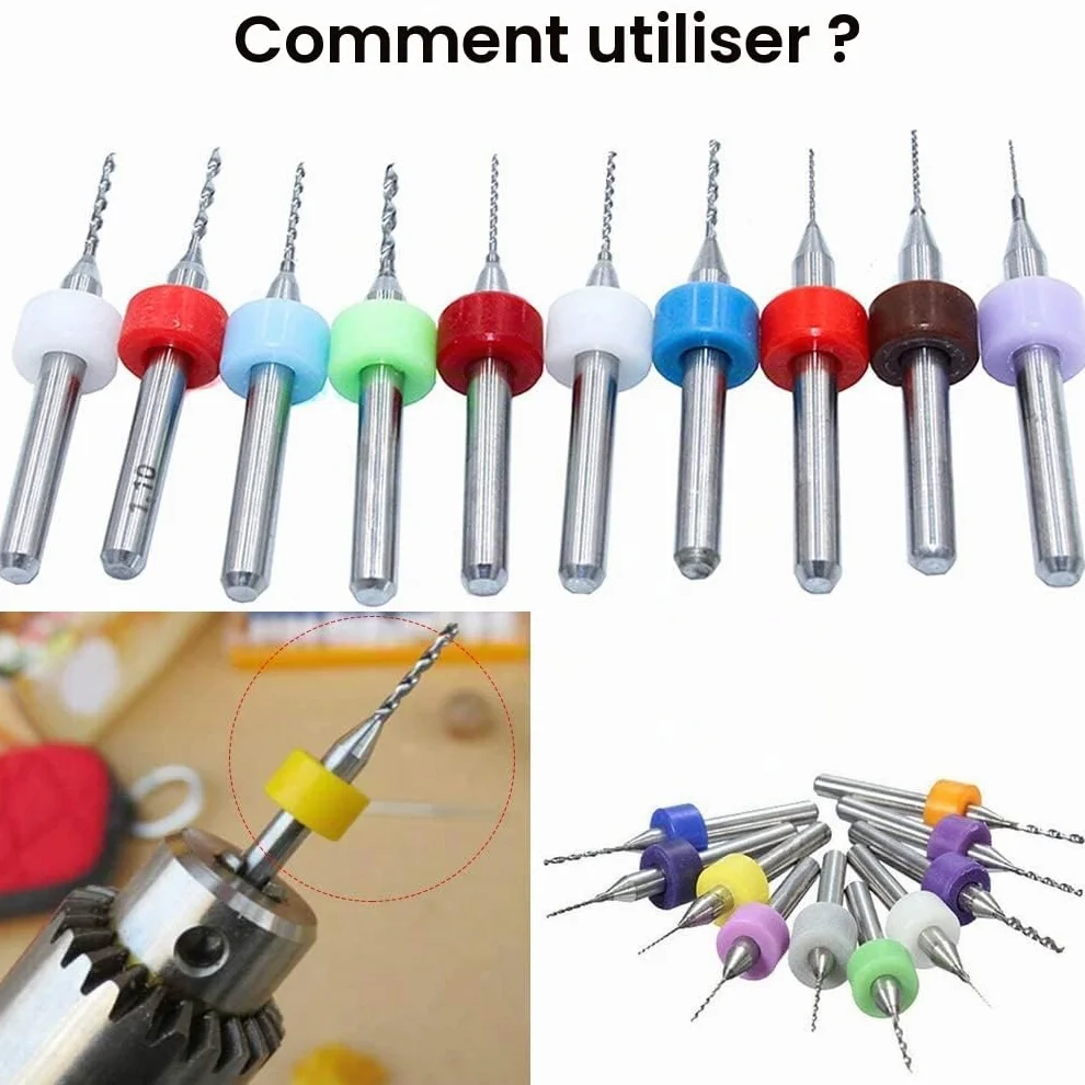 Carbure de Tungstène Micro Forets PCB Circuit Imprimé 20 Pcs 0.1-2.0mm Mini Twist Drill Bits Set Gravure