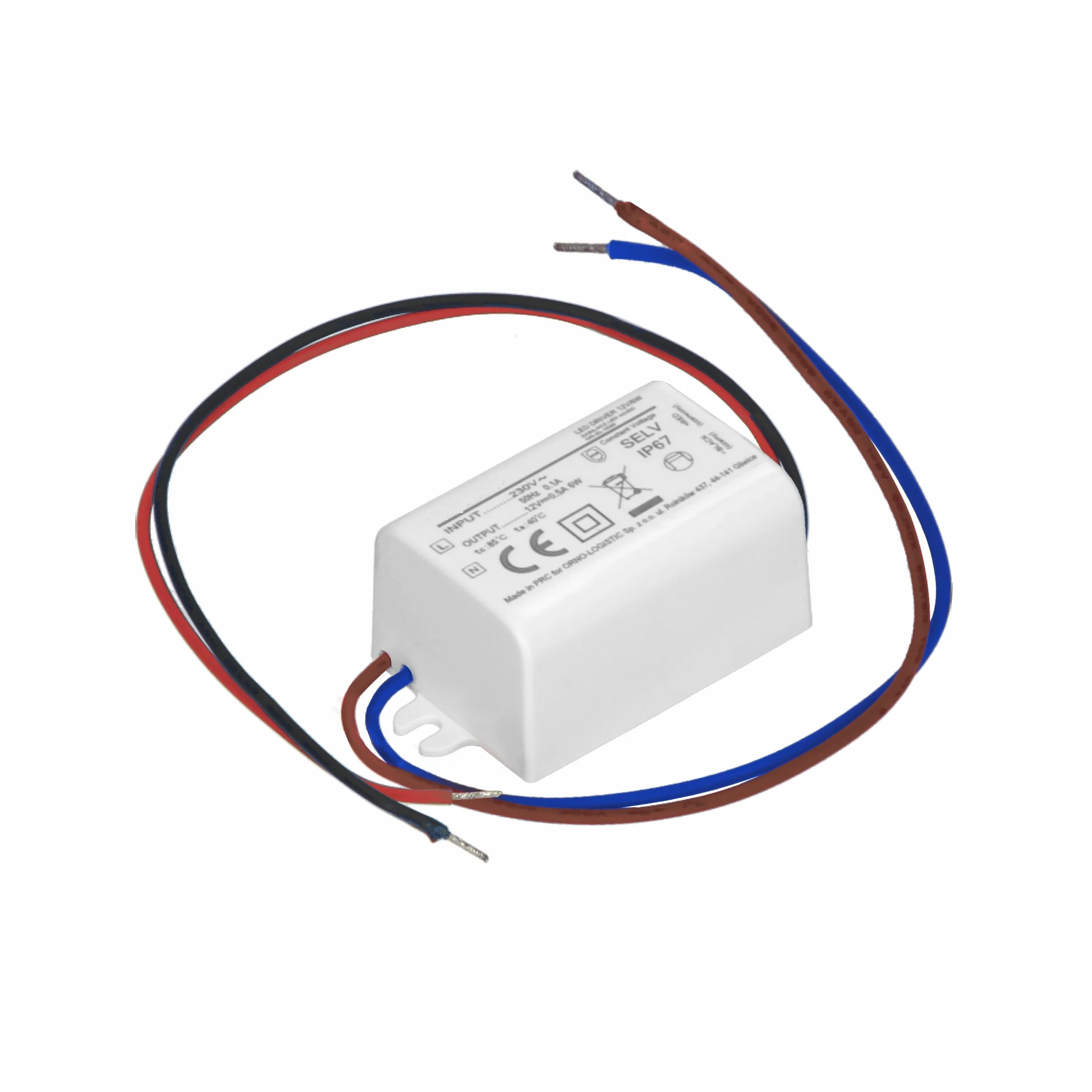 Transformateur LED 220V 12V 6W IP67 Mini Alimentation Encastrable