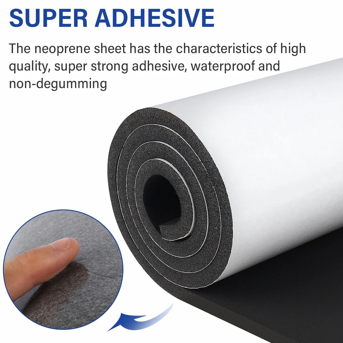 Rouleau de Mousse Néoprène Autocollant Anti Vibrations Antidérapant 300mm x 1.5m x 1.5mm Noir