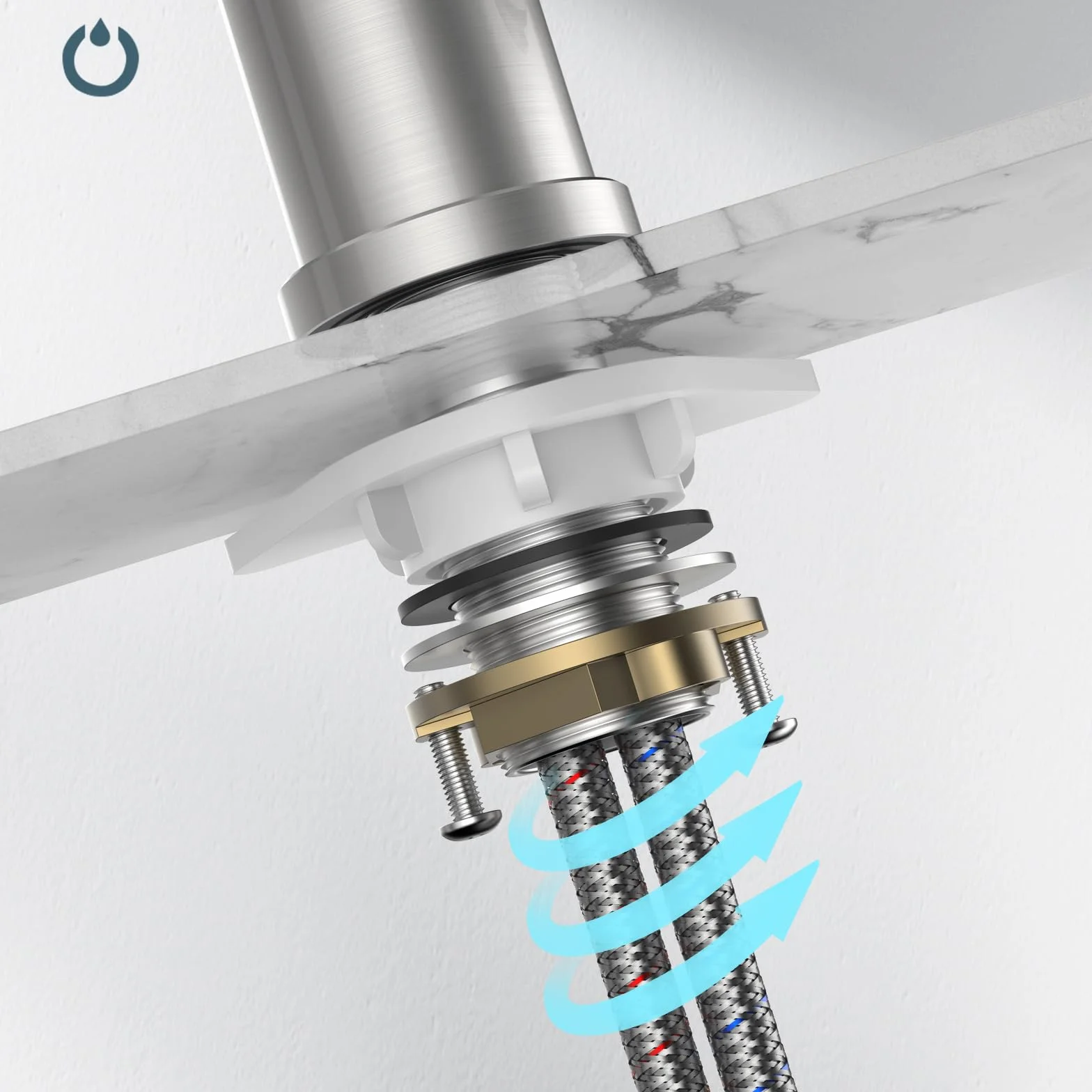 FORIOUS Robinet Cuisine Mitigeur pivotant 360° monocommande L 1 trou