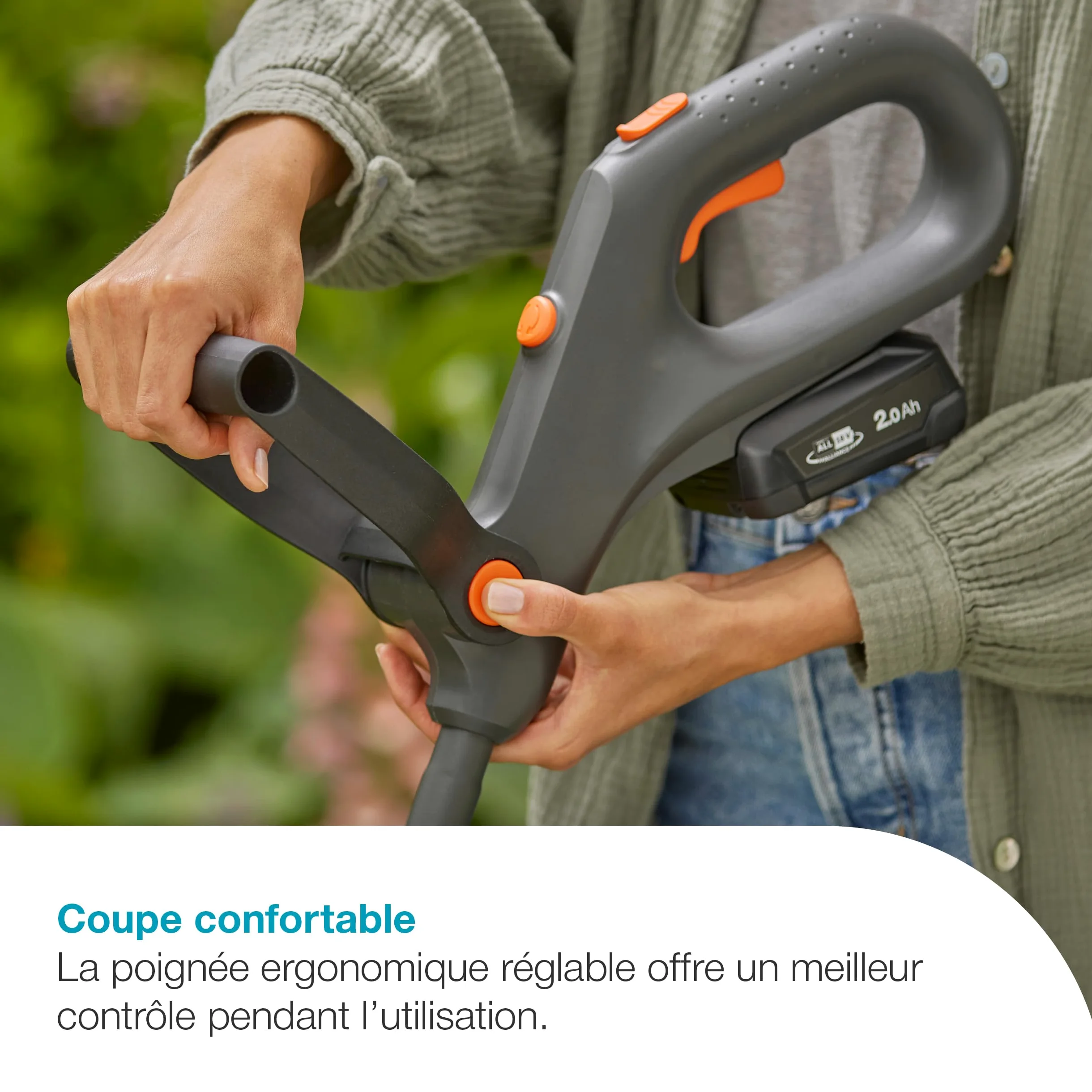 Gardena Coupe-Bordures sur Batterie EasyTrim 25/18V P4A - Kit prêt à l’Emploi: Léger, Mode Coupe et Bordures, Télescopique, Ergonomique, sans Fil (14704-20)