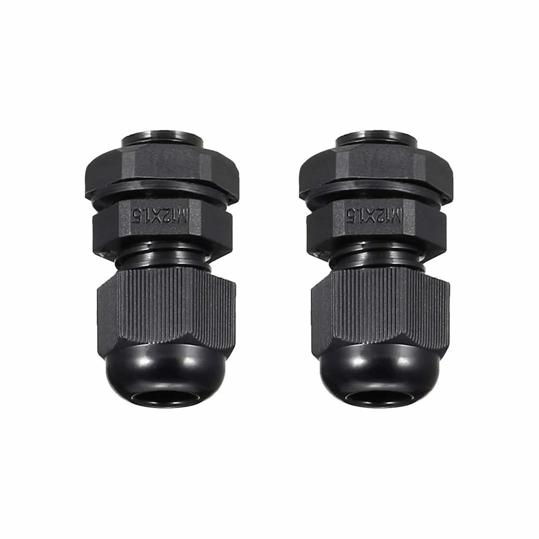 MACHSWON Lot de 4 presse-étoupes M12 - Connecteur de fil fileté durable pour câble 3-6,5 mm - Noir