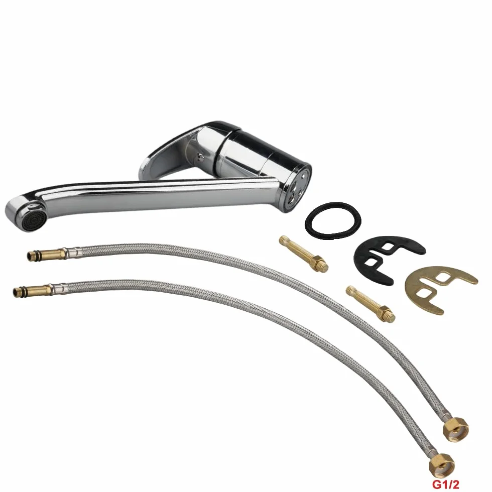 Mitigeur Cuisine Monocommande Orientable 360° Cartouche Céramique Laiton Chromé 60 cm