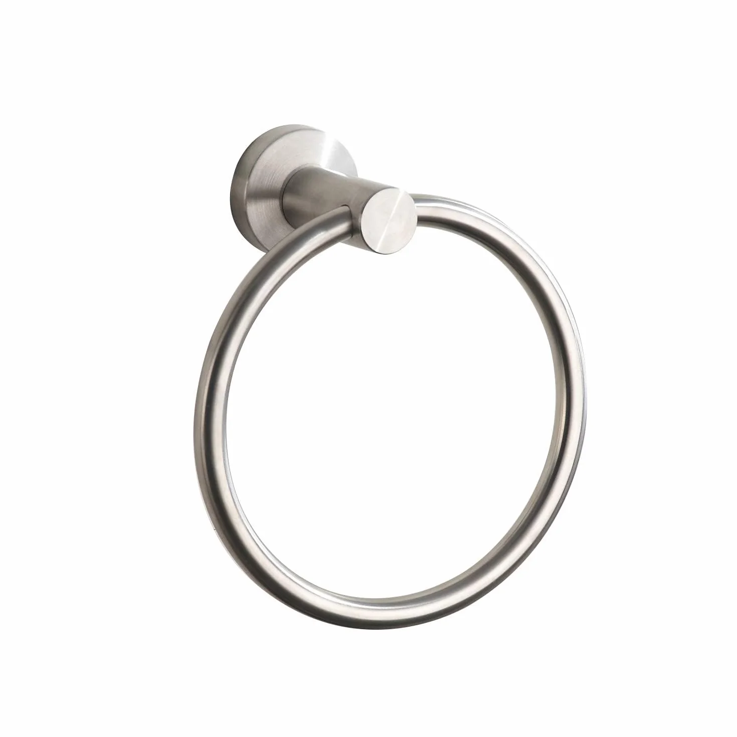 Anneau Porte-Serviette Rond Nickel Brossé Salle de Bain Acier Inoxydable