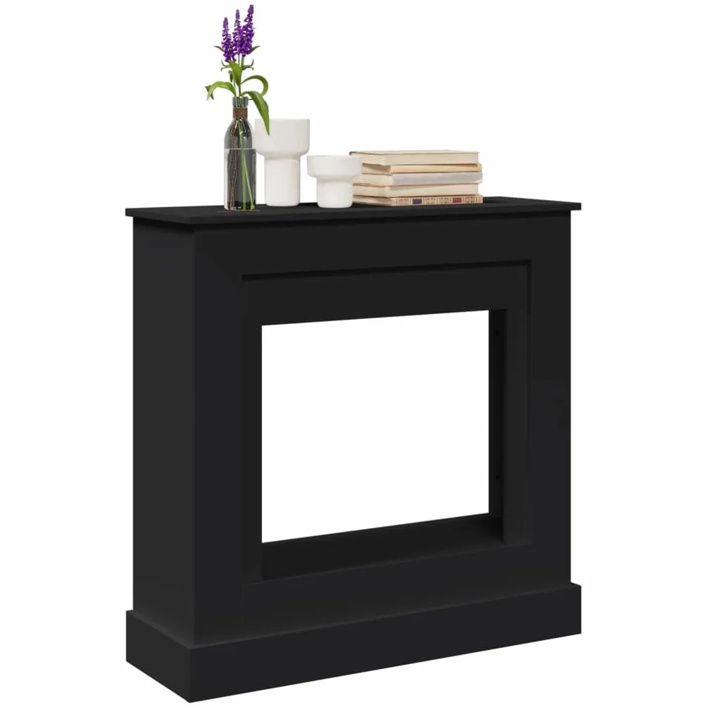 vidaXL Cadre de cheminée Noir 90x30x90 cm Bois d'ingénierie