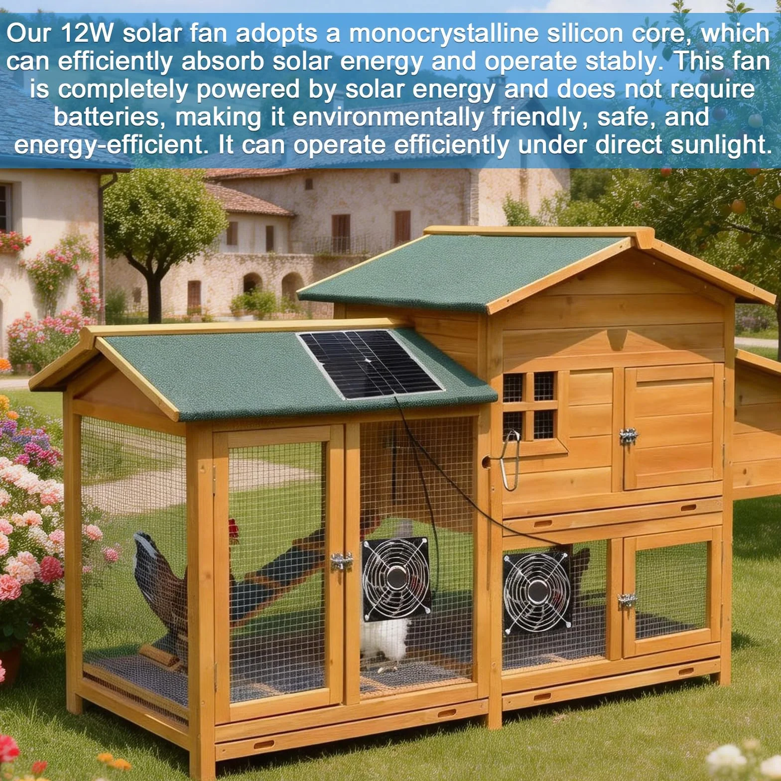 PORFOYO Kit Ventilateur Solaire 12W Double Ventilateur d'Échappement