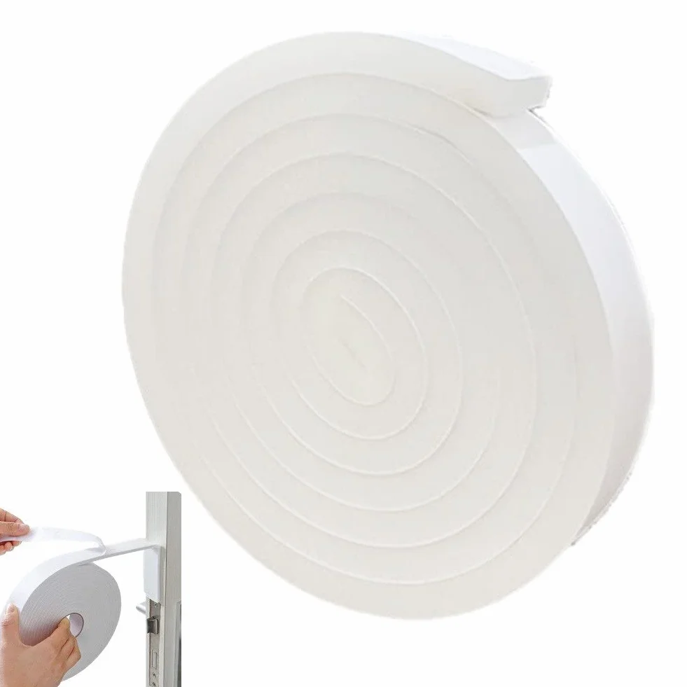 Bande Adhésive en Mousse Éponge PU 2m Anti-Collision Insonorisée Coupe-Froid Portes Fenêtres