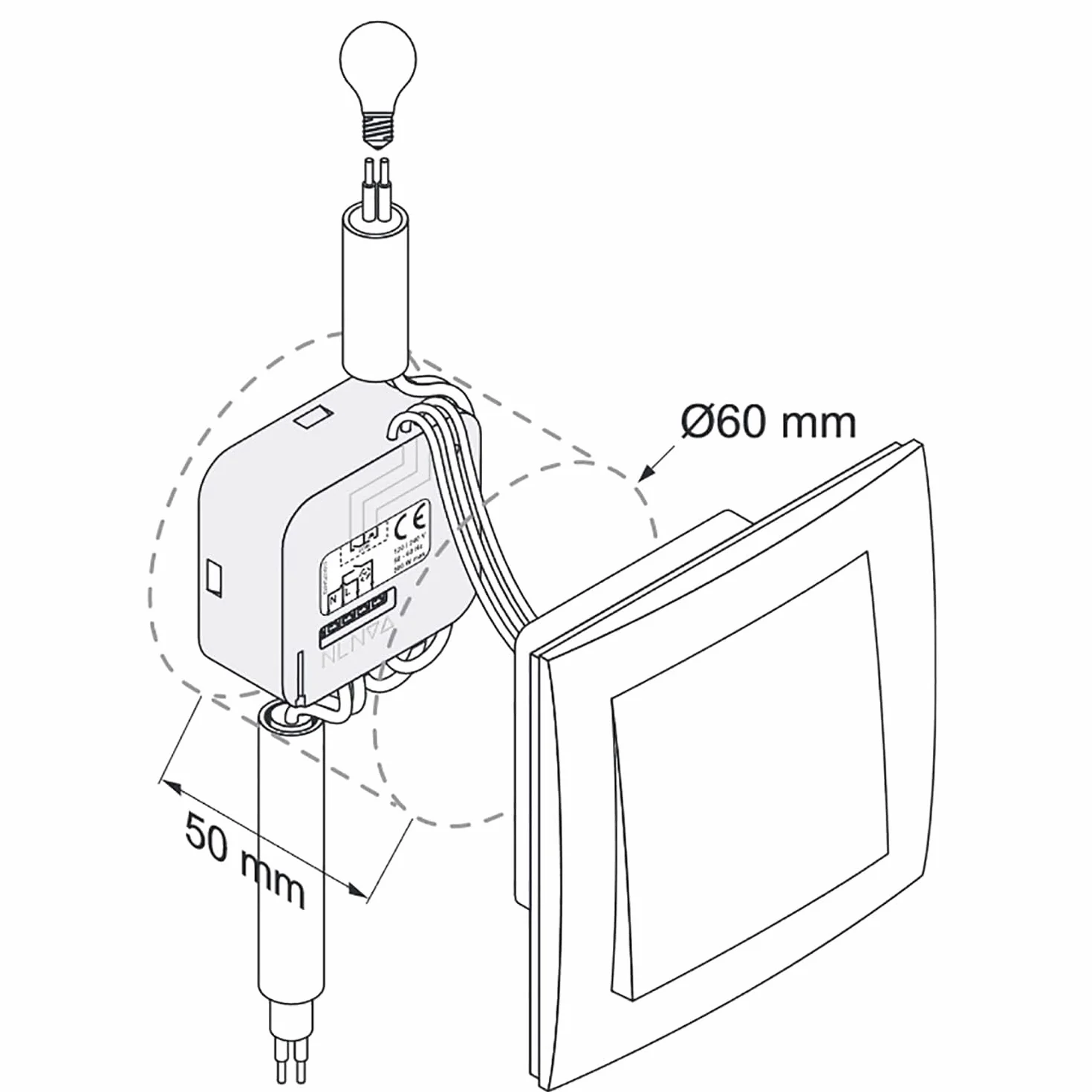 Somfy Micro-module d'éclairage ON/OFF RTS Compatible TaHoma
