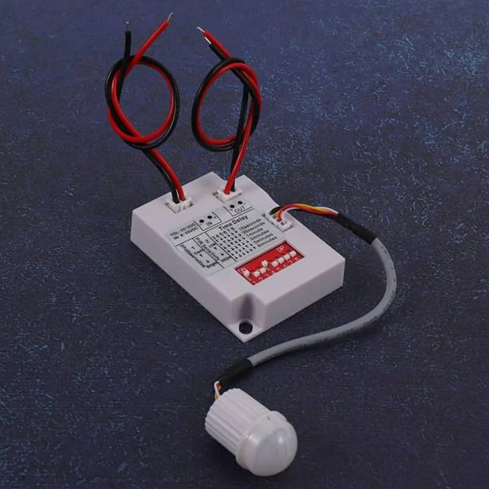 Interrupteur de Capteur de Mouvement PIR 12 V 24 V, Relais de Temporisation Infrarouge pour Éclairage LED
