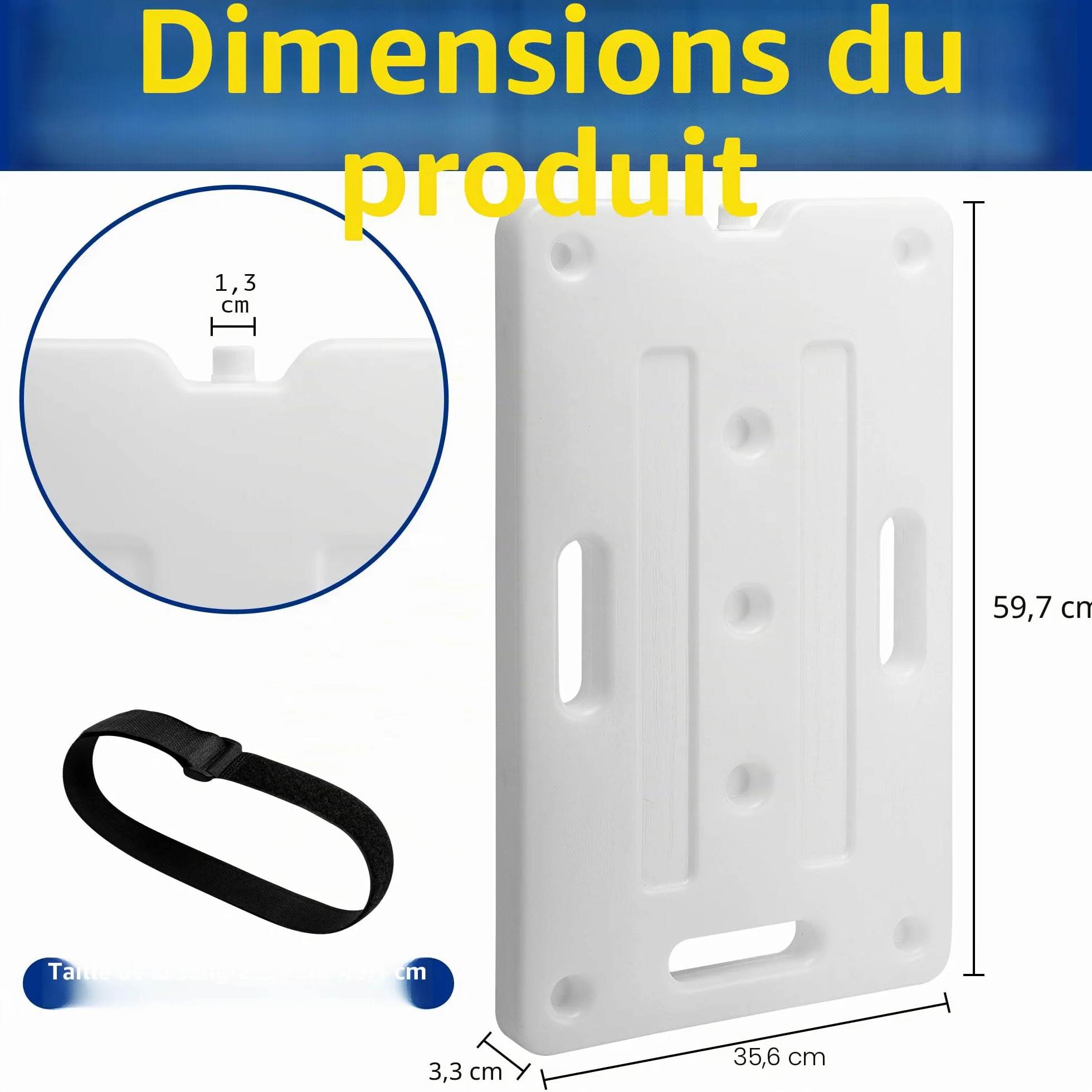 Lot de 2 échelles de piscine de 60 cm x 35 cm, poids de marche de piscine robuste, conteneur de poids d’escalier de piscine amovible pour remplissage facile d’eau et de sable en sous-sol