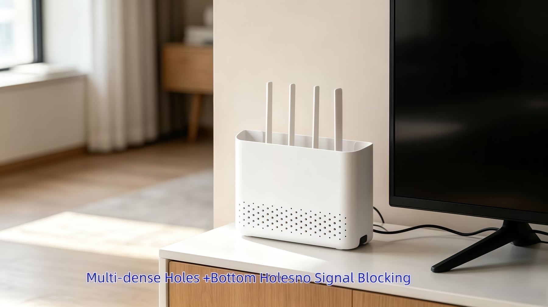 Sleek No-Drill Wall-Mounted Router Organizer