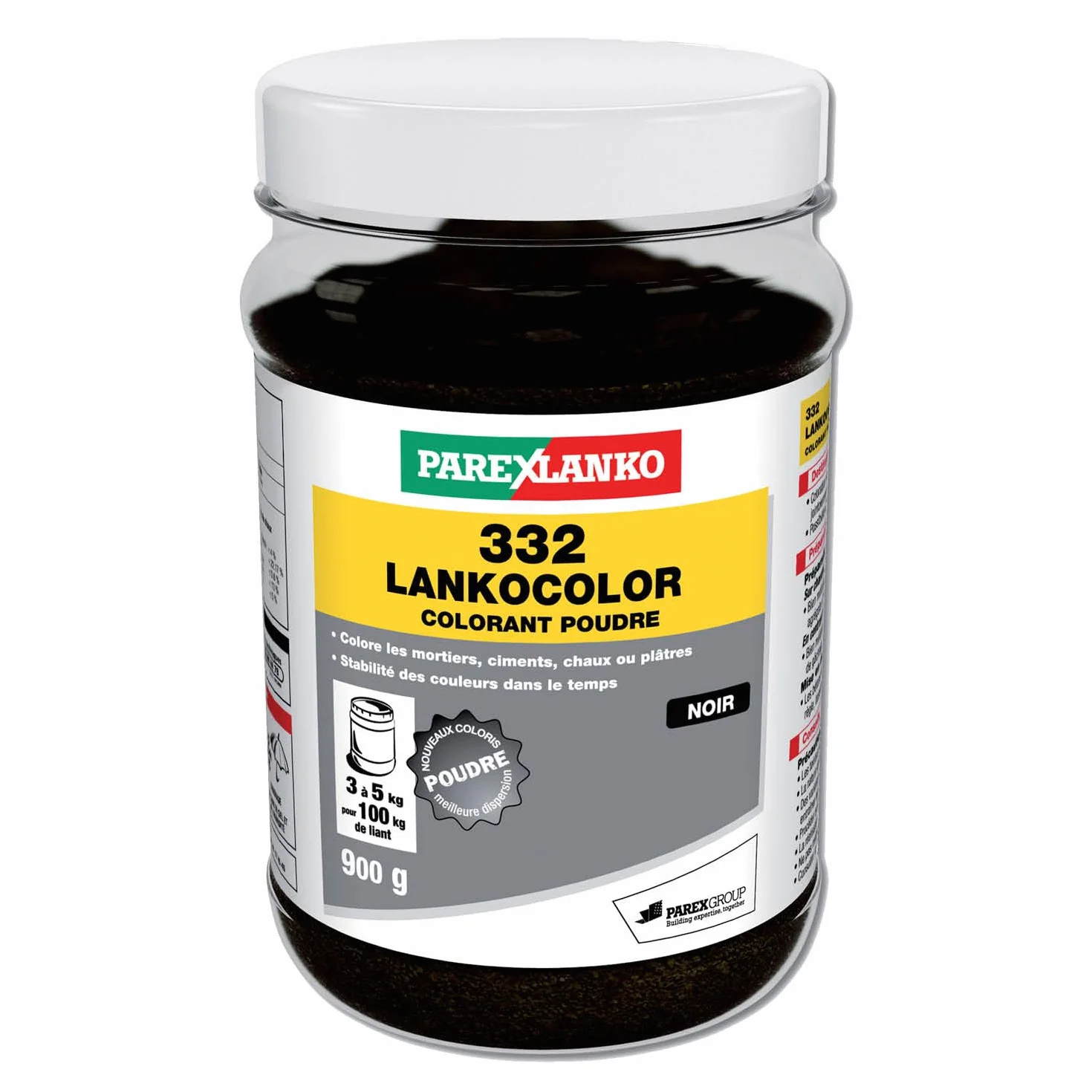 Parexlanko LankoColor 332 Colorant en poudre Noir 900g pour mortier et béton
