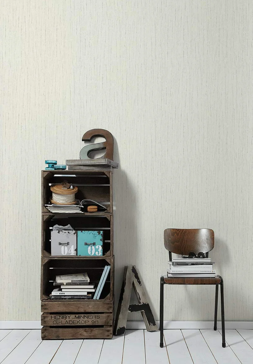 A.S. Création papier peint intissé motif industriel marron blanc 10,05 m x 0,53 m