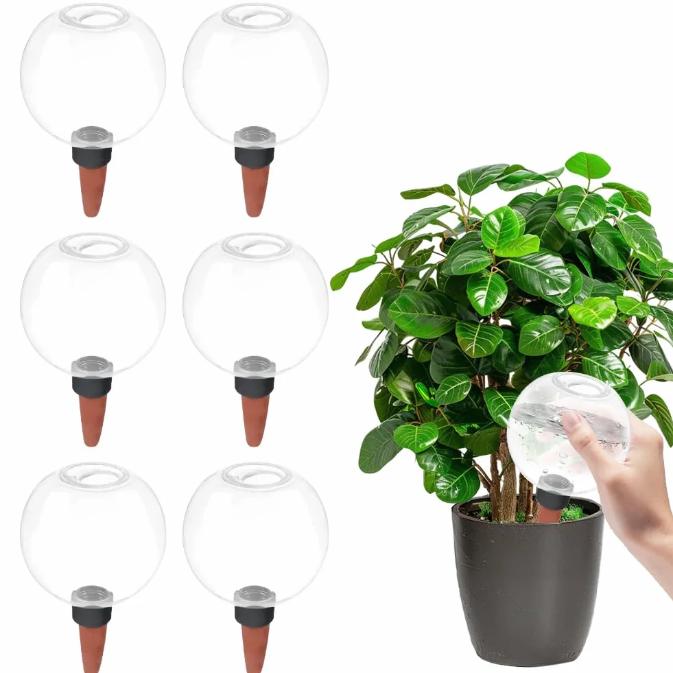 500ml Boules D'arrosage Automatiques pour Plantes, Oignons T'arrosage Transparents, Dispositif D'Arrosage Portable, Globes D'Arrosage d'eau pour La Maison