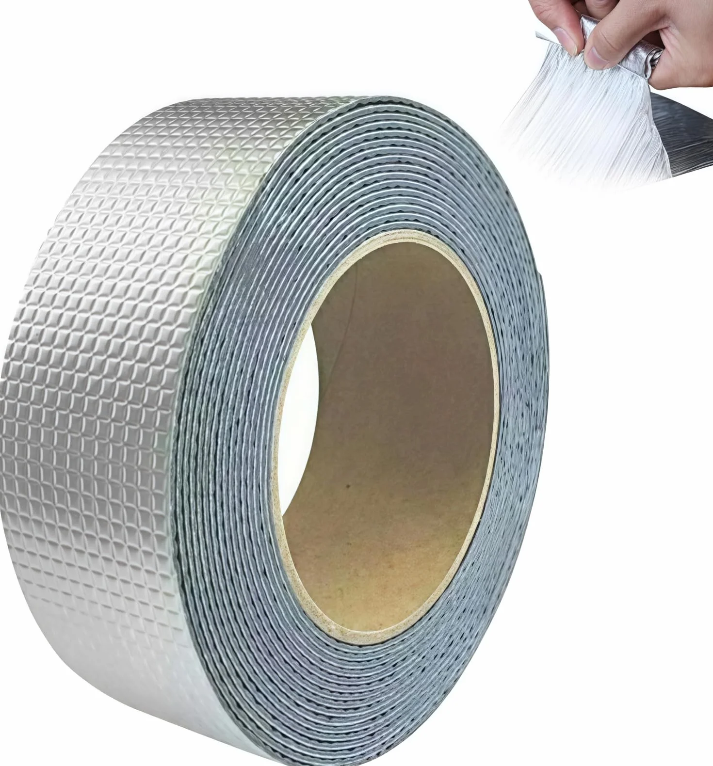 Ruban Butyle Adhésif Étanche 50mm x 5m, Bande d'Étanchéité Aluminium pour Fuite Toit Tuyau Façade