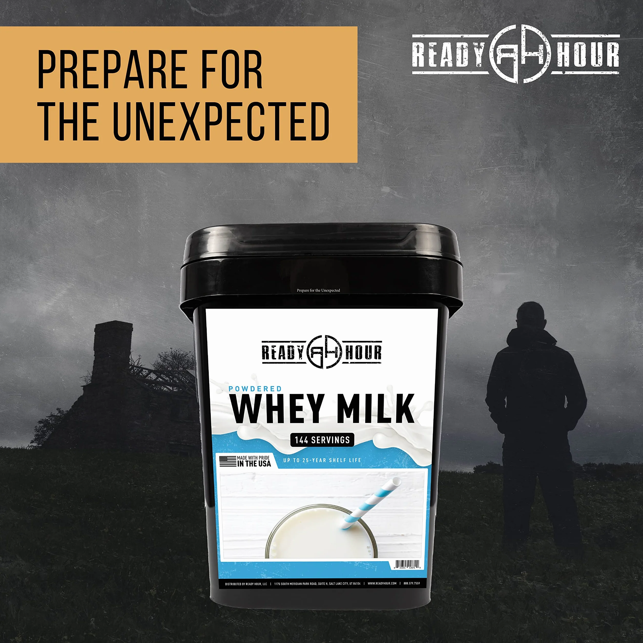 Ready Hour Lait en poudre en vrac, lactosérum non périssable, durée de conservation 25 ans, approvisionnement alimentaire d'urgence portable