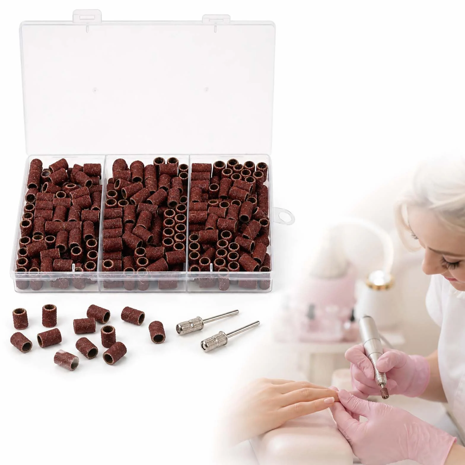 Manchon Abrasif 240 PCS, Tambour Adaptateur Embout Grain 80 120 180 pour Outils Rotatifs Ponçage Céramique Pierre