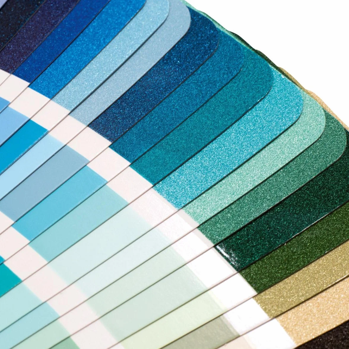 Nuancier de couleur RAL E3, 70 tons métalliques brillants, 420 tons directs satinés