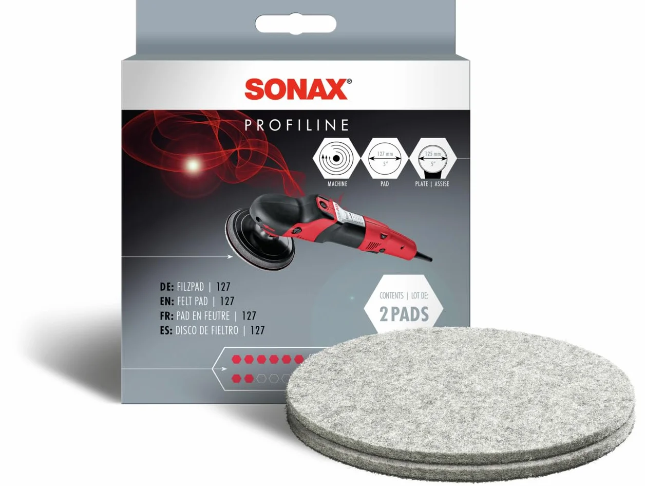 SONAX Pad en feutre abrasif 2 pièces pour éliminer les rayures sur le verre