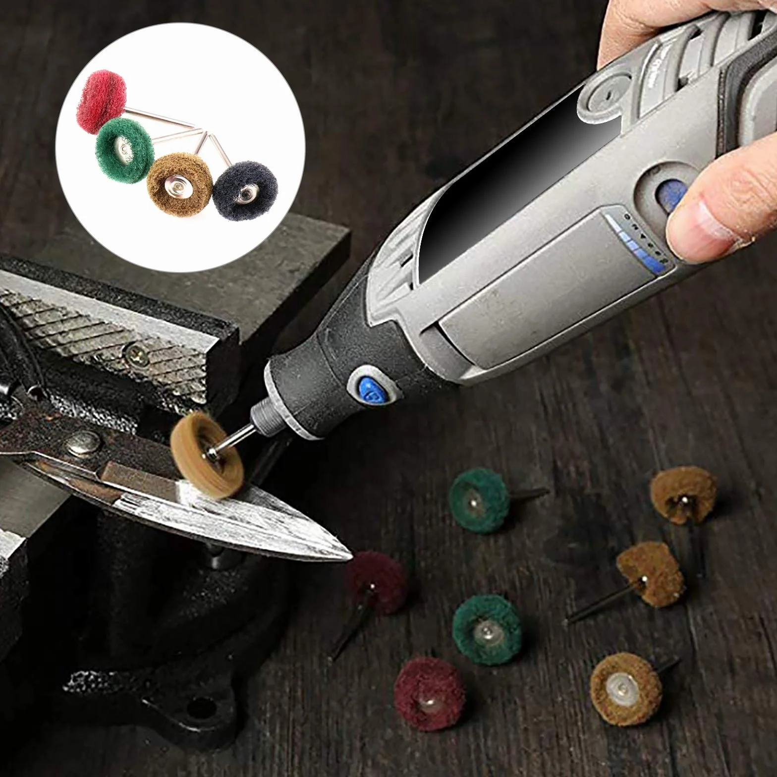 Dremel Lot 40 roues polissage abrasives grain 80-400 pour outil rotatif bois