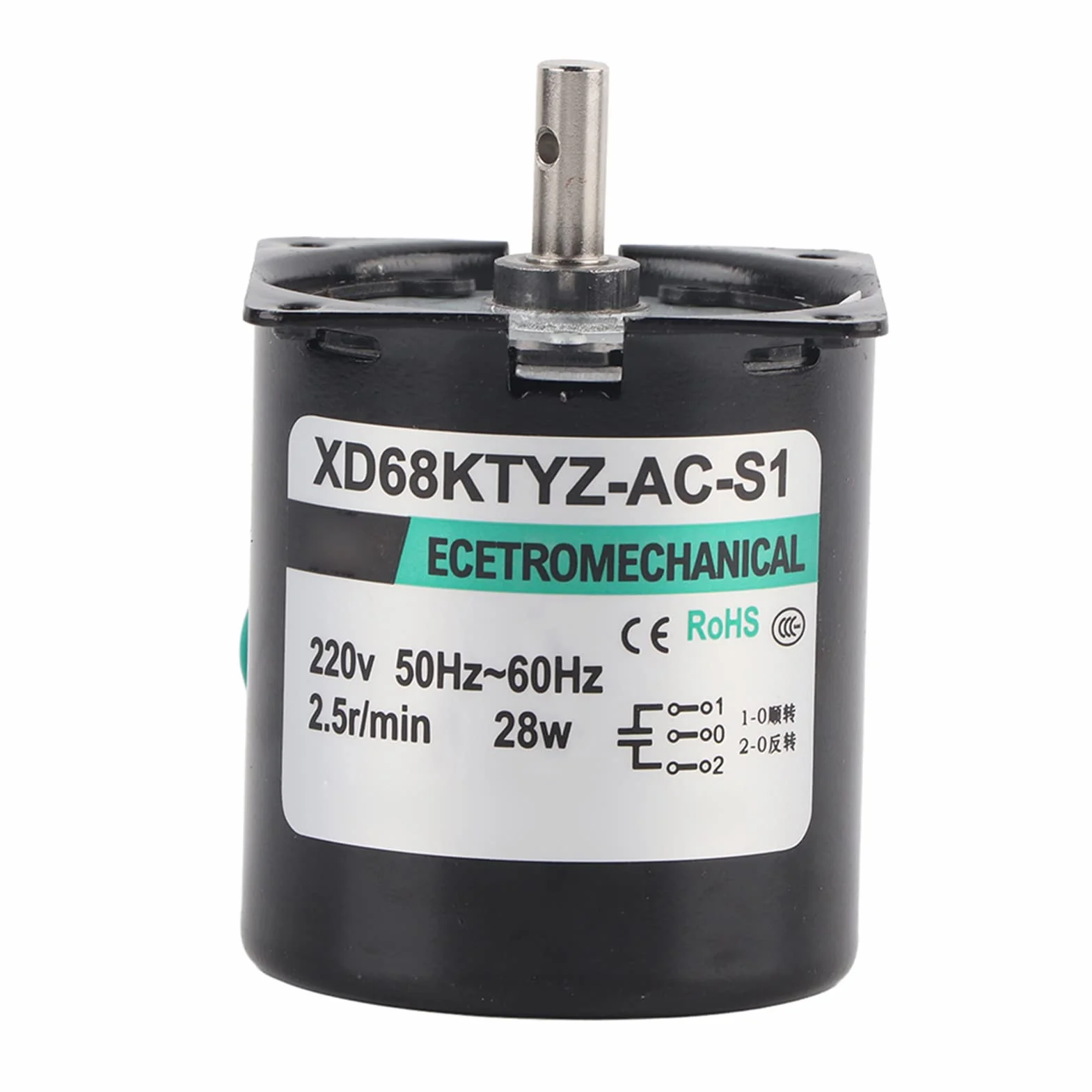 Moteur à Engrenages Synchrone à Aimant Permanent XD68KTYZ-AC S1 AC220V 28W