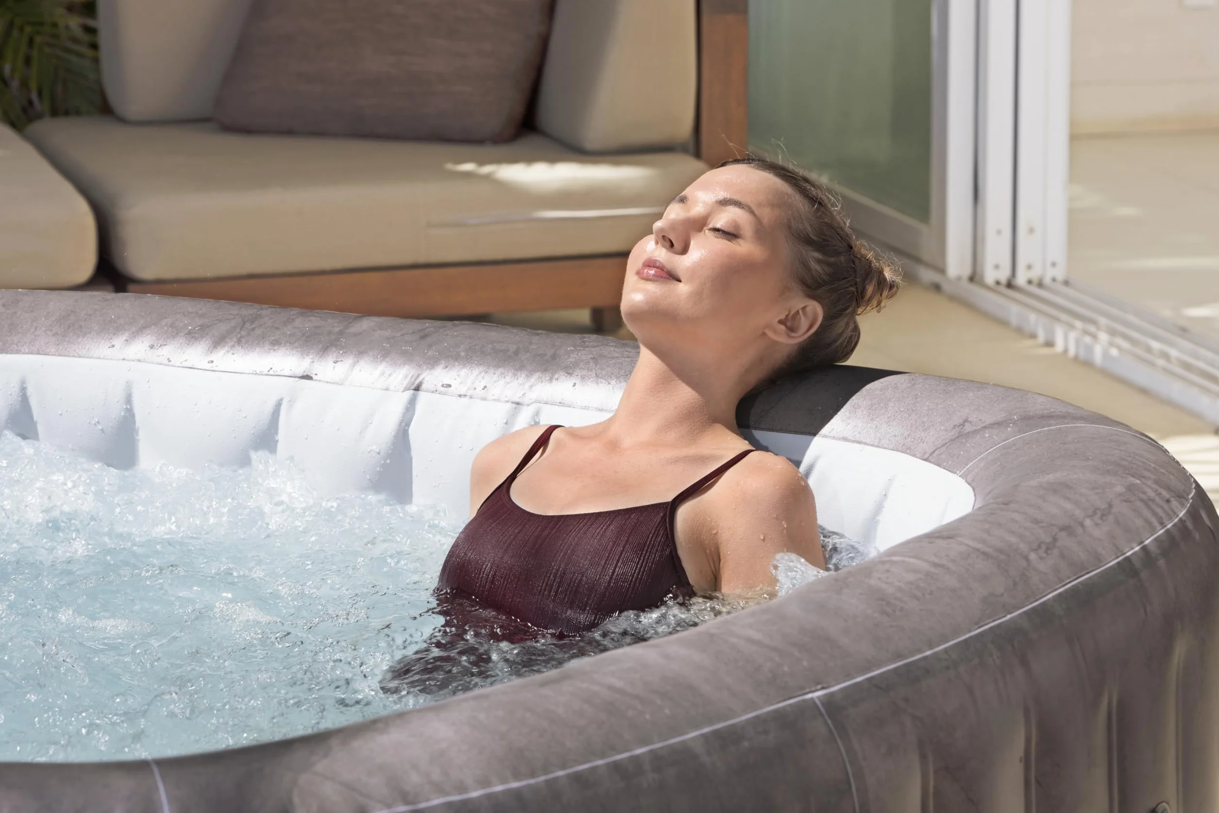 Bestway Rome MaxHold EnergySense UltraFit Smart AirJet 6 Carré en marbre Marron 71"x71"x28"