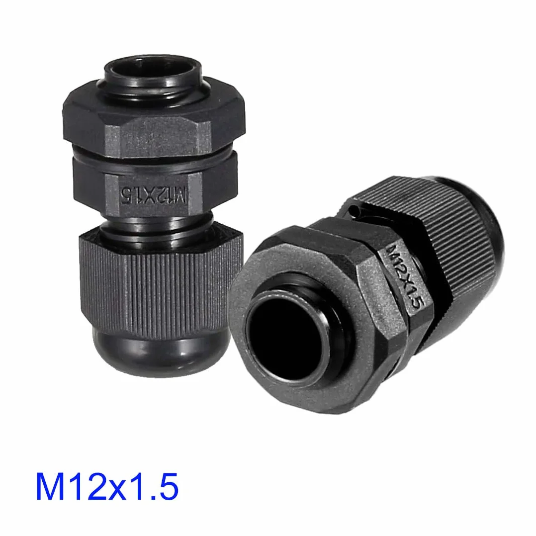 MACHSWON Lot de 4 presse-étoupes M12 - Connecteur de fil fileté durable pour câble 3-6,5 mm - Noir