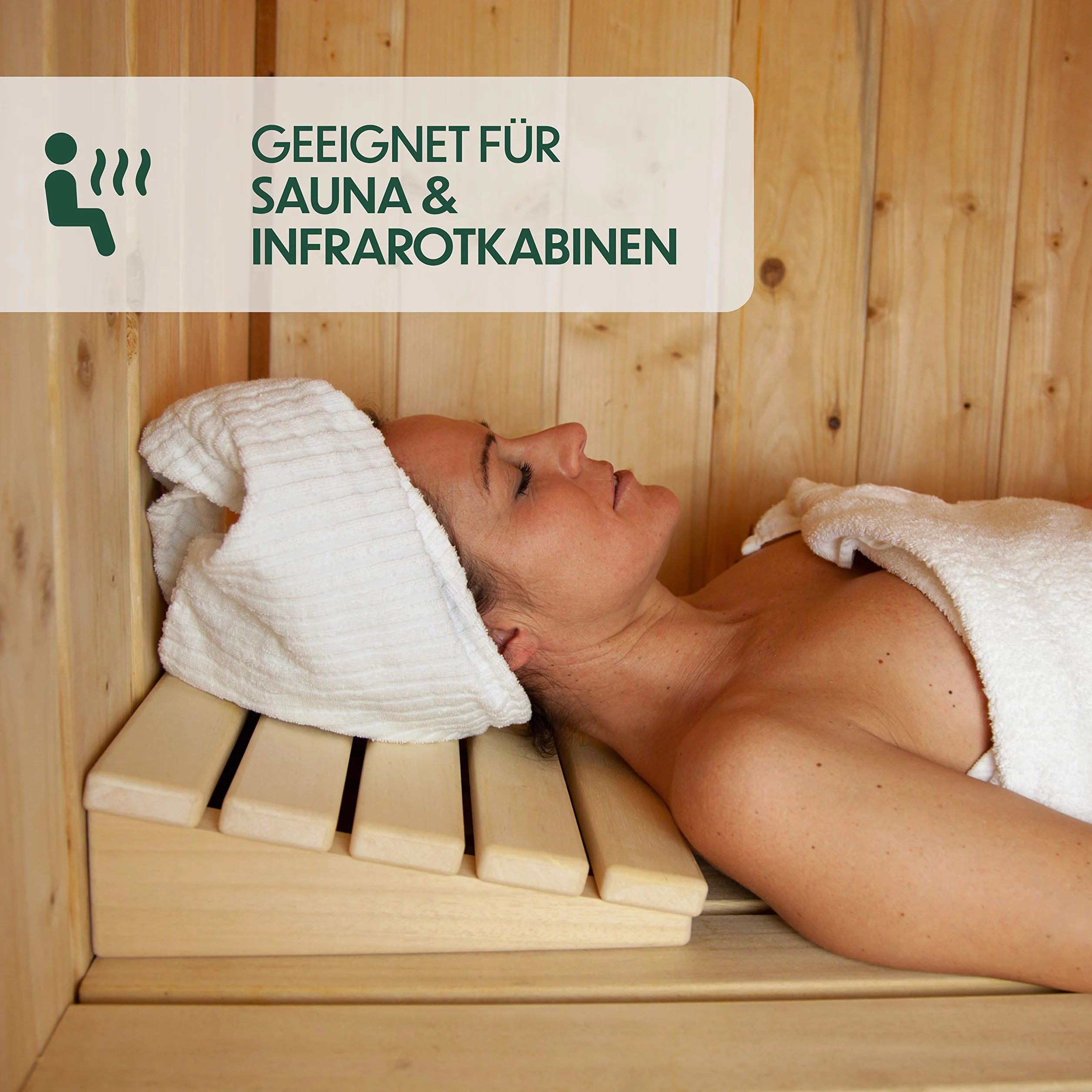 Appui-tête de sauna en pin finlandais Set de 2 pièces Accessoires de sauna 2en1 bois durable