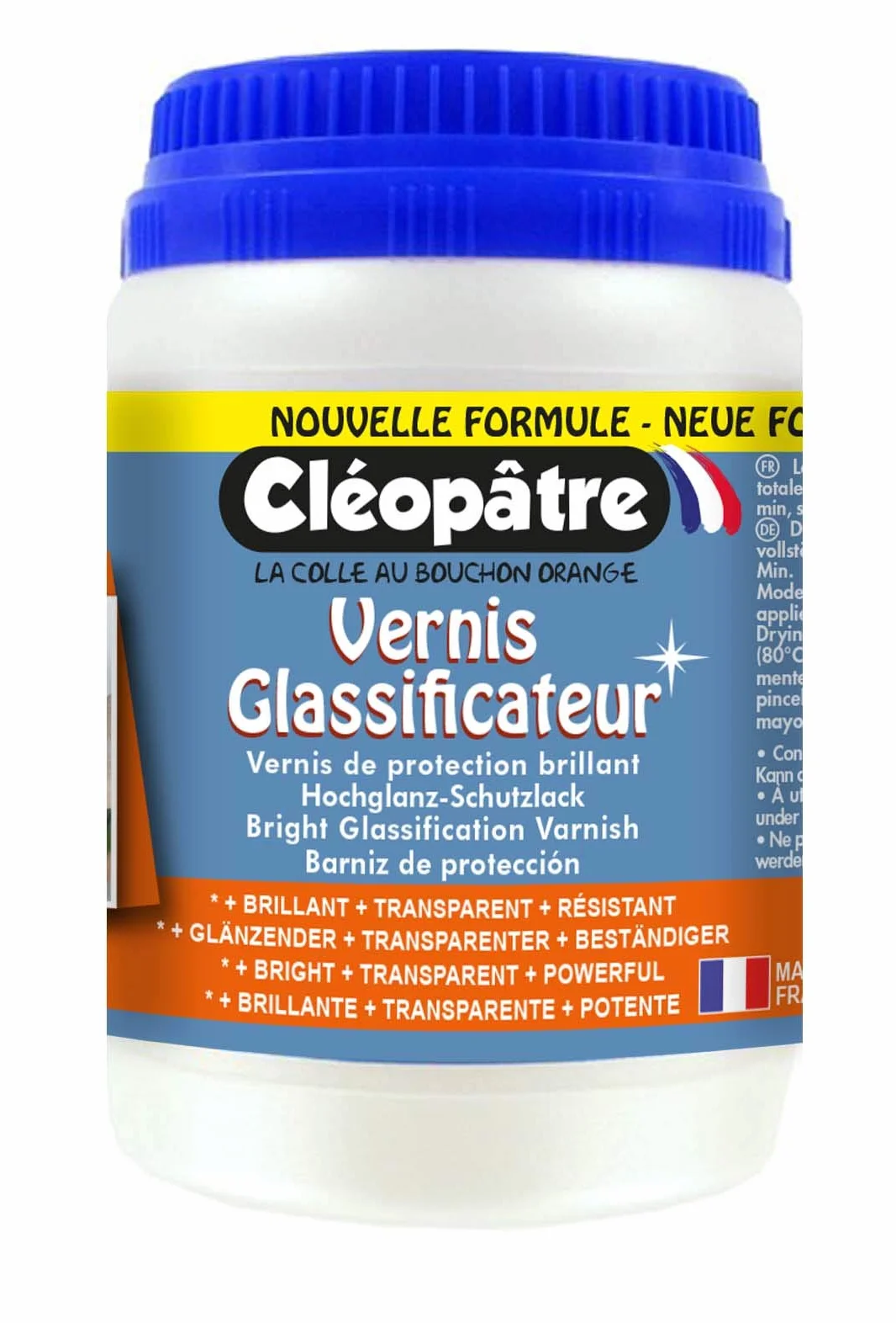 CLEOPATRE Vernis Glassificateur de Protection 250g Transparent Brillant Incolore Sans Solvant Tous Supports