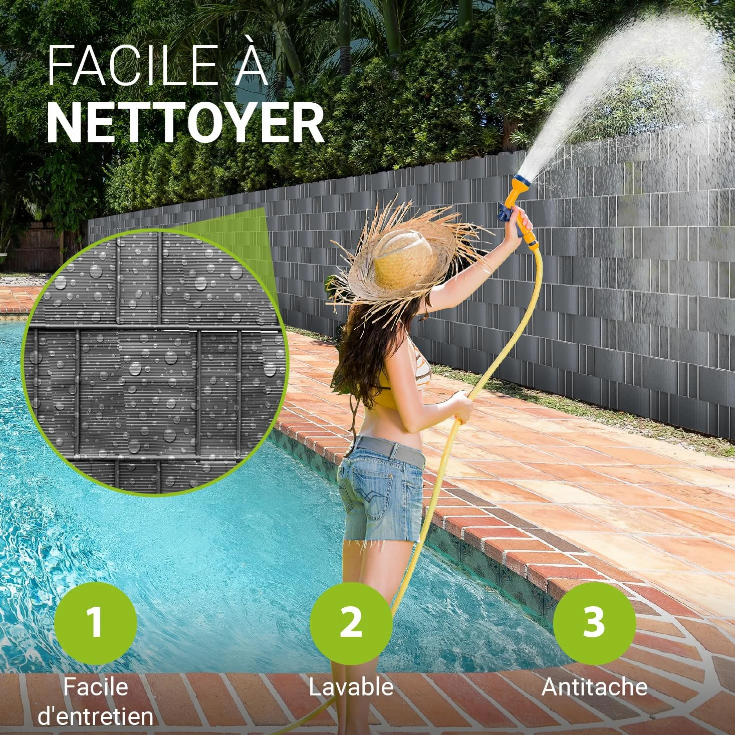 Juskys Rouleaux Brise-Vue en PVC pour clôtures à barreaux Doubles - 4 Rouleaux de 35 m, 120 Clips de Fixation - Film Anti-Regards pour clôture Protection visuelle - Anthracite